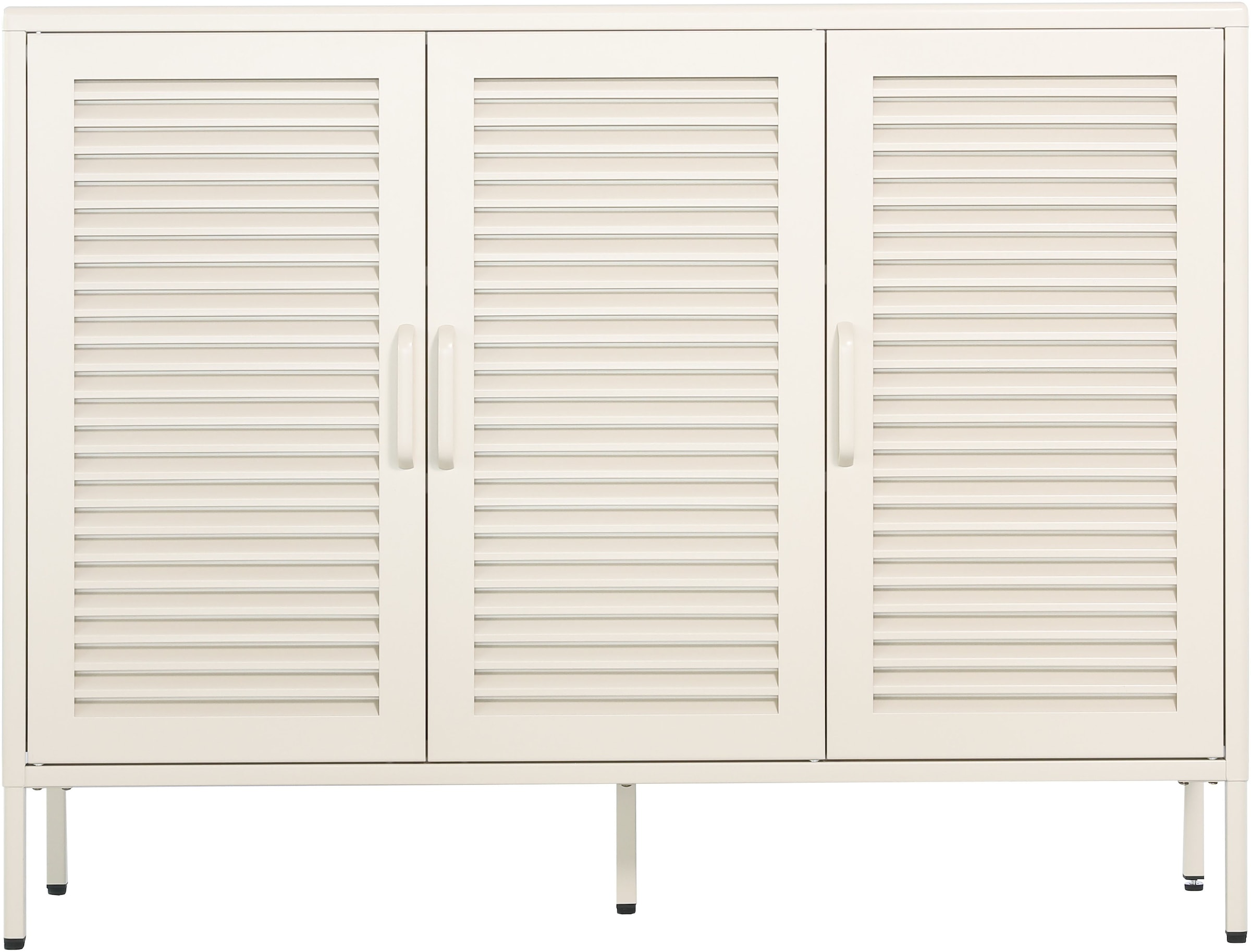 GOODproduct Wäscheschrank »GERRON Sideboard Wäscheschrank Metallschrank« Schrank Anrichte Kommode Breite 120cm mit 3 Türen
