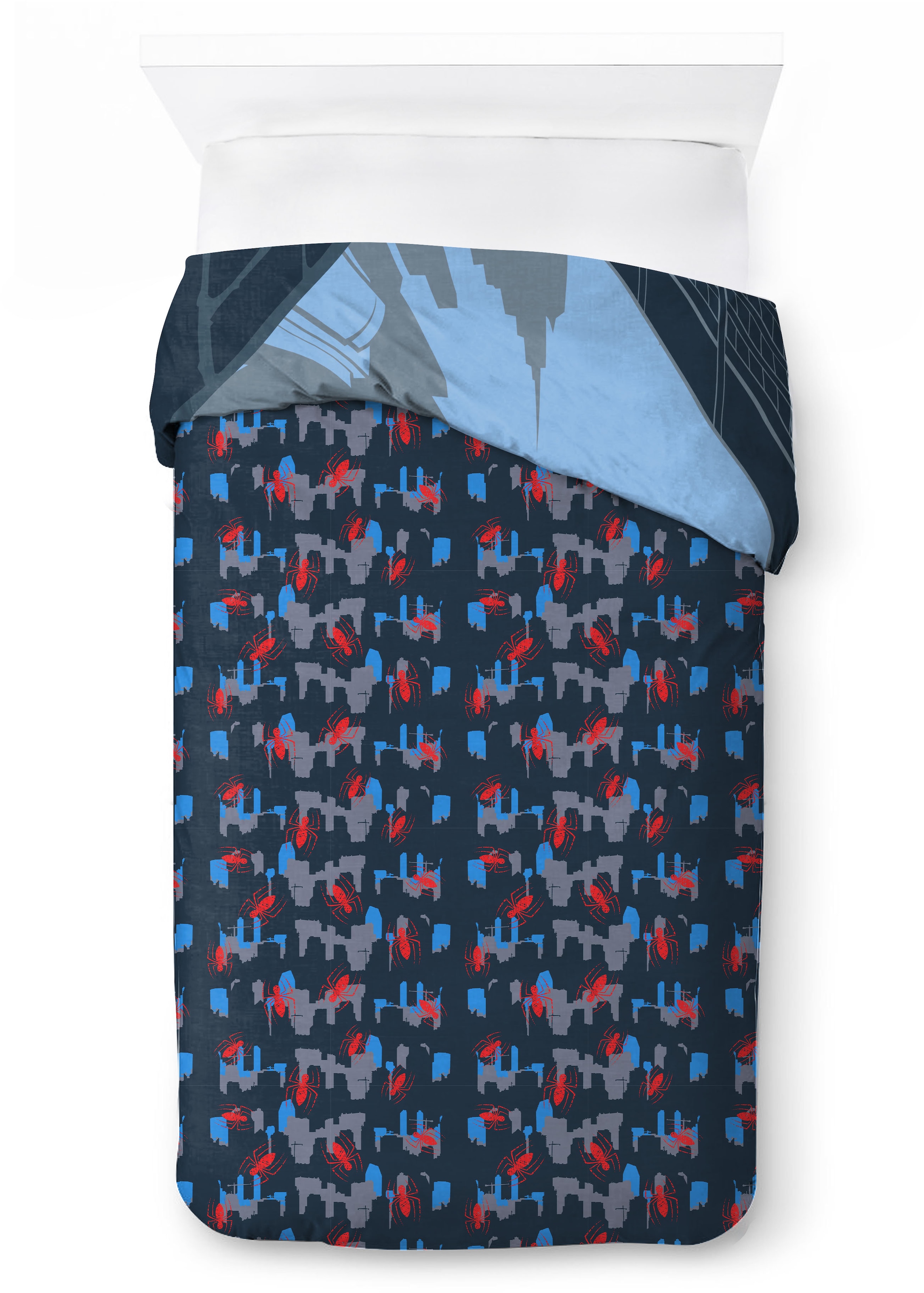 MARVEL Linge de lit pour enfants »Marvel Spiderman Bettbezug-Set 135x200 cm + Kissenbezug 80x80 cm« 2 pièces 100 % coton, lavable en machine, réversible