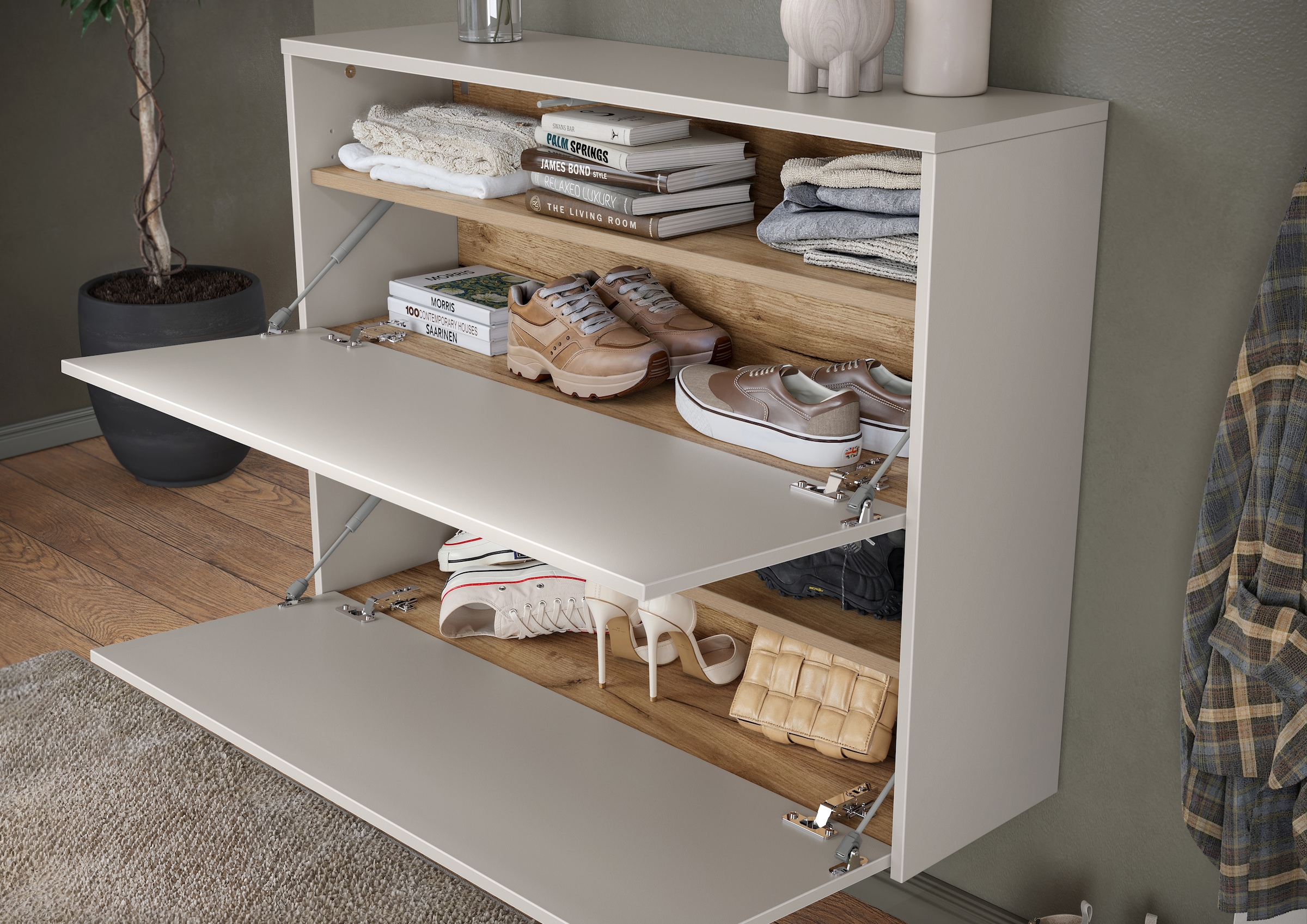 GERMANIA Armoire à chaussures suspendue »Binetto« 1 cuis tlg. Schuhschrank mit Push-to-open Technik