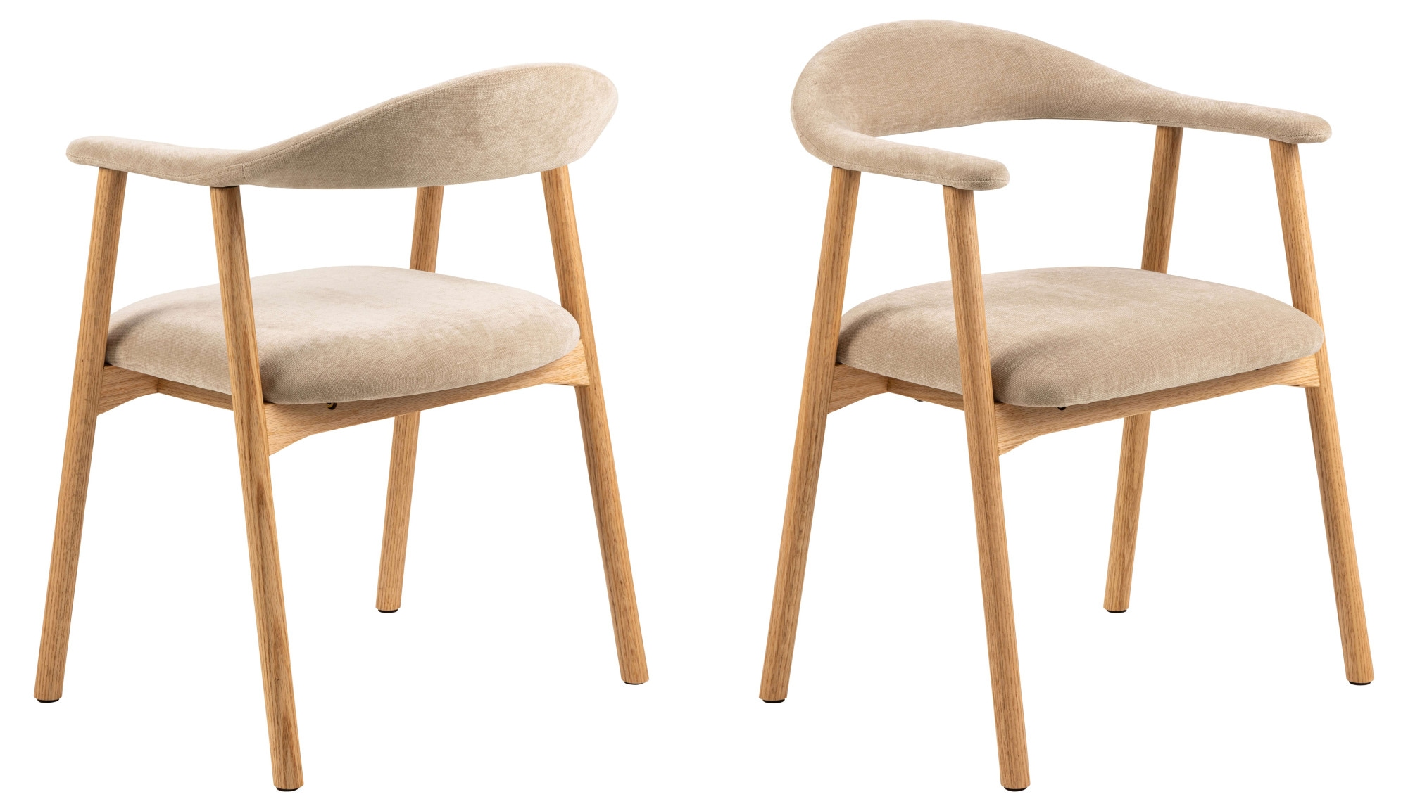 ACTONA GROUP Chaise de salle à manger »Addi, Stuhl, 2er-Set, gepolstert, Moderner Stil, Gestell aus Eiche« () lot de 2, rembourré, housse disponible en plusieurs couleurs