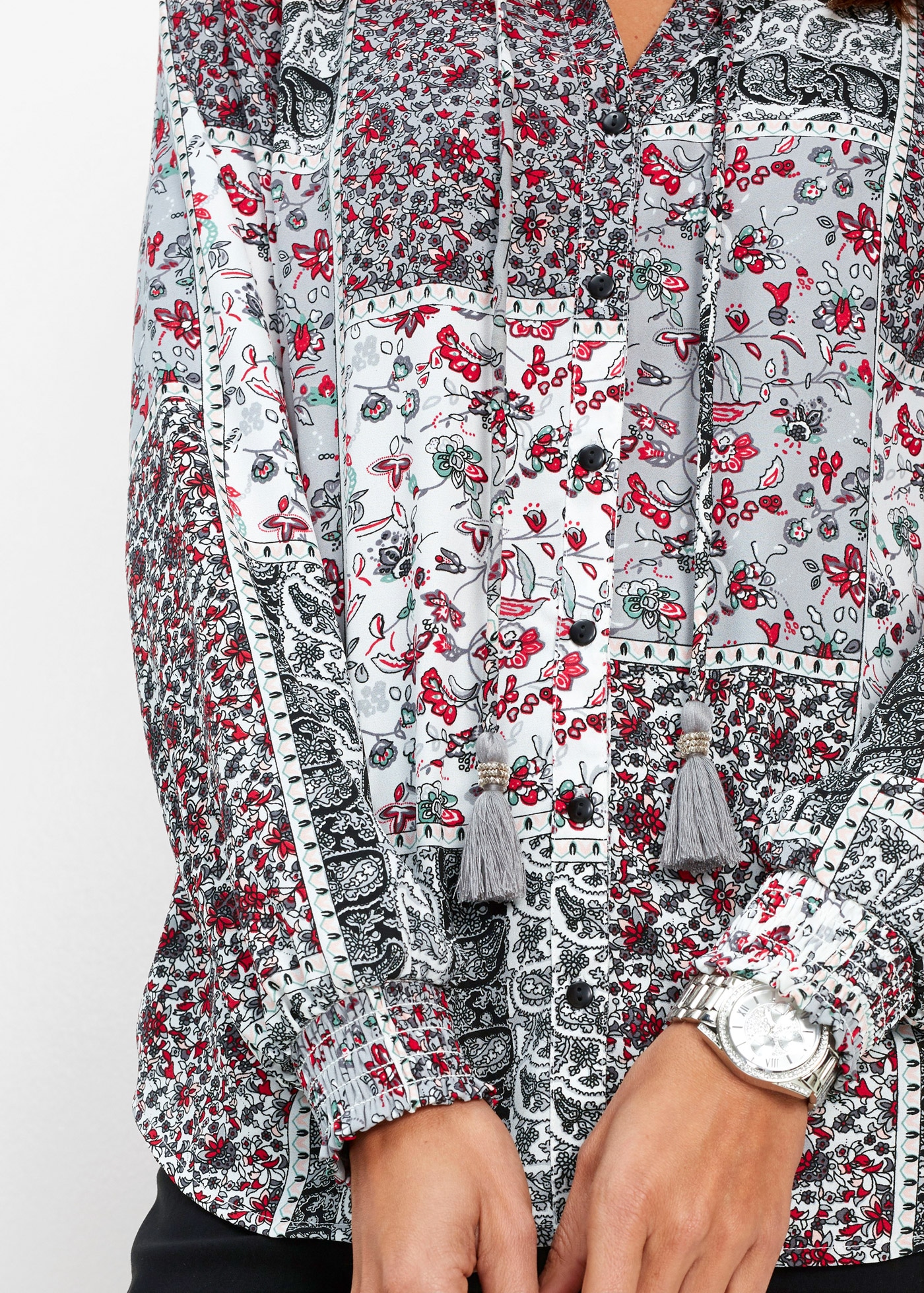 bonprix Blouse à manches longues 1 Regular Fit, eleganter Stil, mit langem Arm, aus Polyester