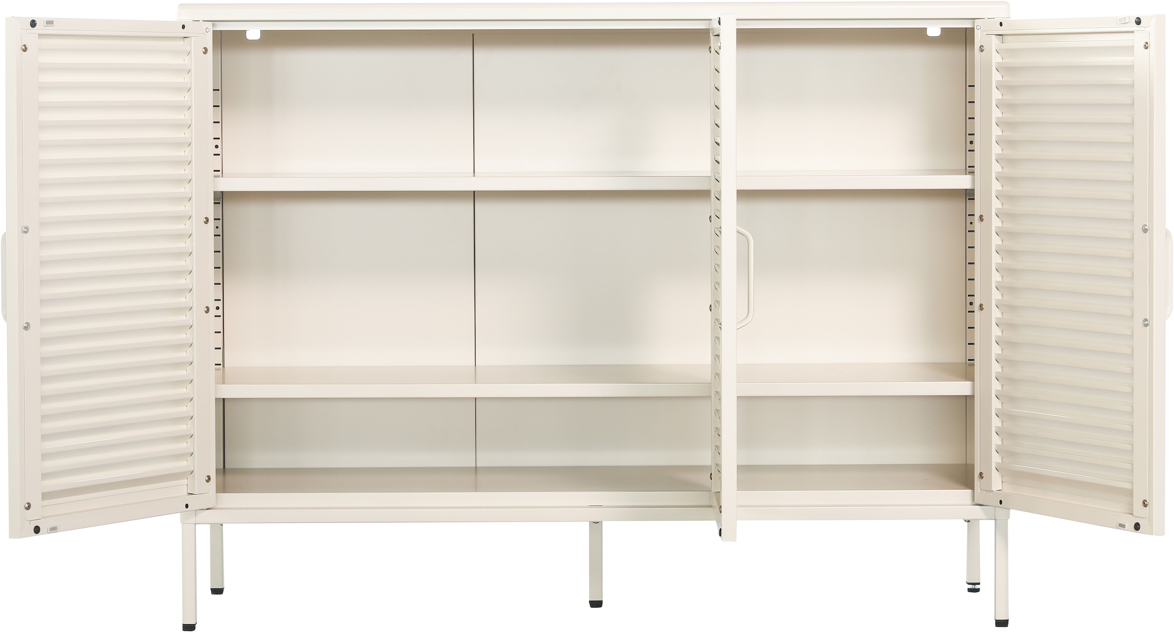 GOODproduct Wäscheschrank »GERRON Sideboard Wäscheschrank Metallschrank« Schrank Anrichte Kommode Breite 120cm mit 3 Türen