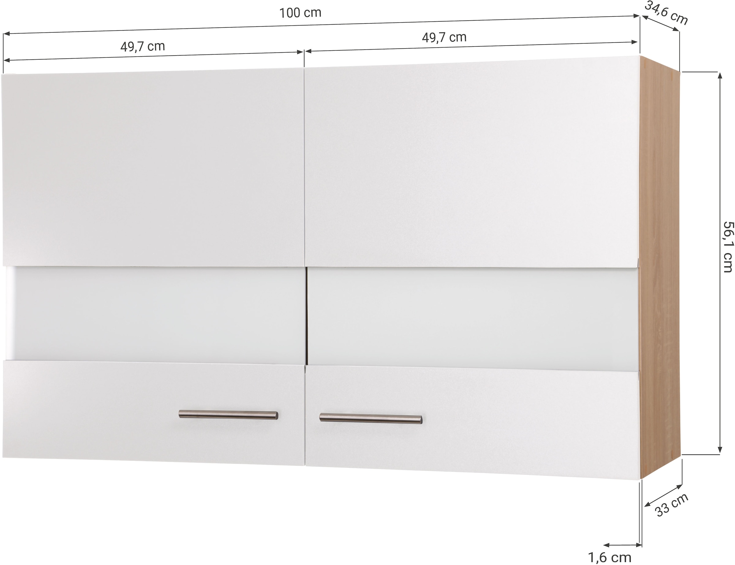 RESPEKTA Armoire suspendue »Merle« Breite 100 cm, mit Soft-Close Funktion, Stangengriffe aus Metall