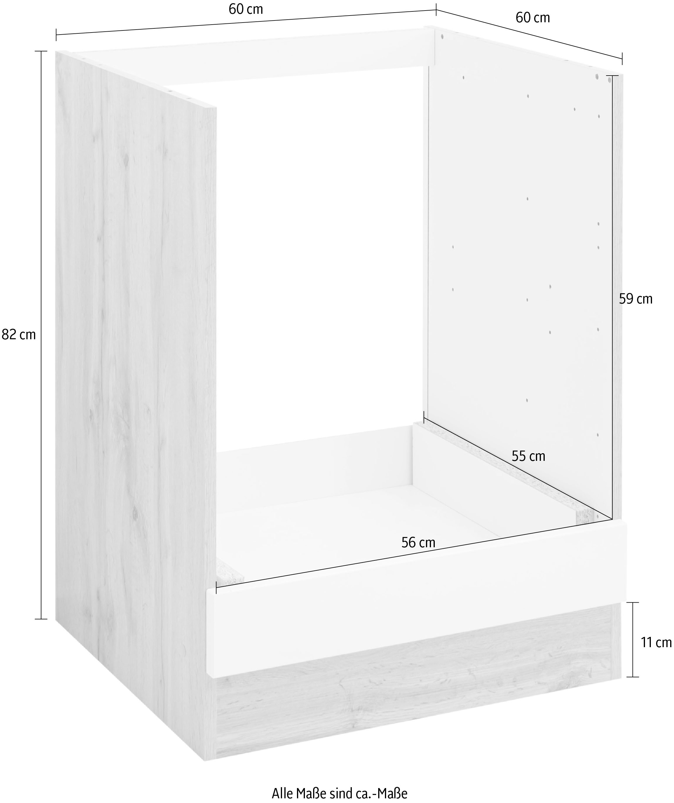 KOCHSTATION Armoire encastrée pour cuisinière »KS-Bruneck« Armoire d’encastrement pour cuisinière >>Bruneck<< 60 cm de large, façades MDF de qualité