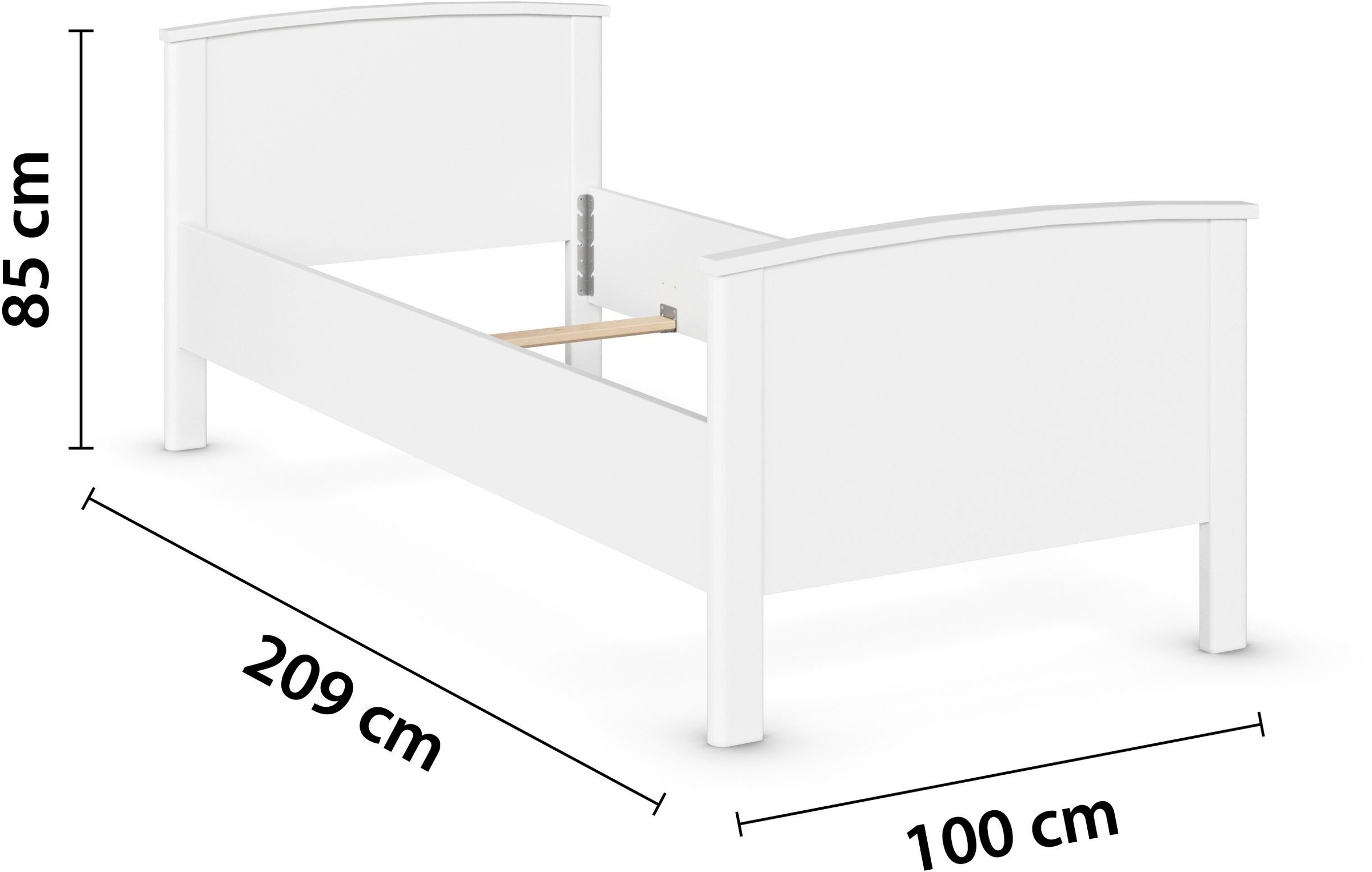 rauch Lit fonctionnel »Bett Einzelbett Komfortbett Holzbett TORRENT« Bettseitenhöhe 44,6 cm, Grössen: 90x200 cm, 100x200 cm,  in Komforthöhe, Einlasstiefe 6-fach verstellbar MADE IN GERMANY
