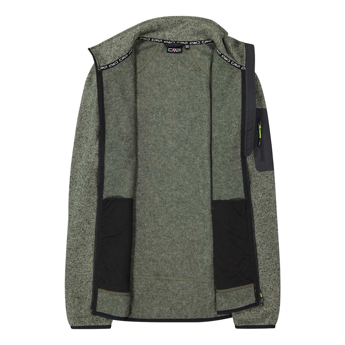 CMP Strickfleecejacke »MAN JACKET« ohne Kapuze atmungsaktiv, schnell trocknend, wärmend, Übergangsjacke