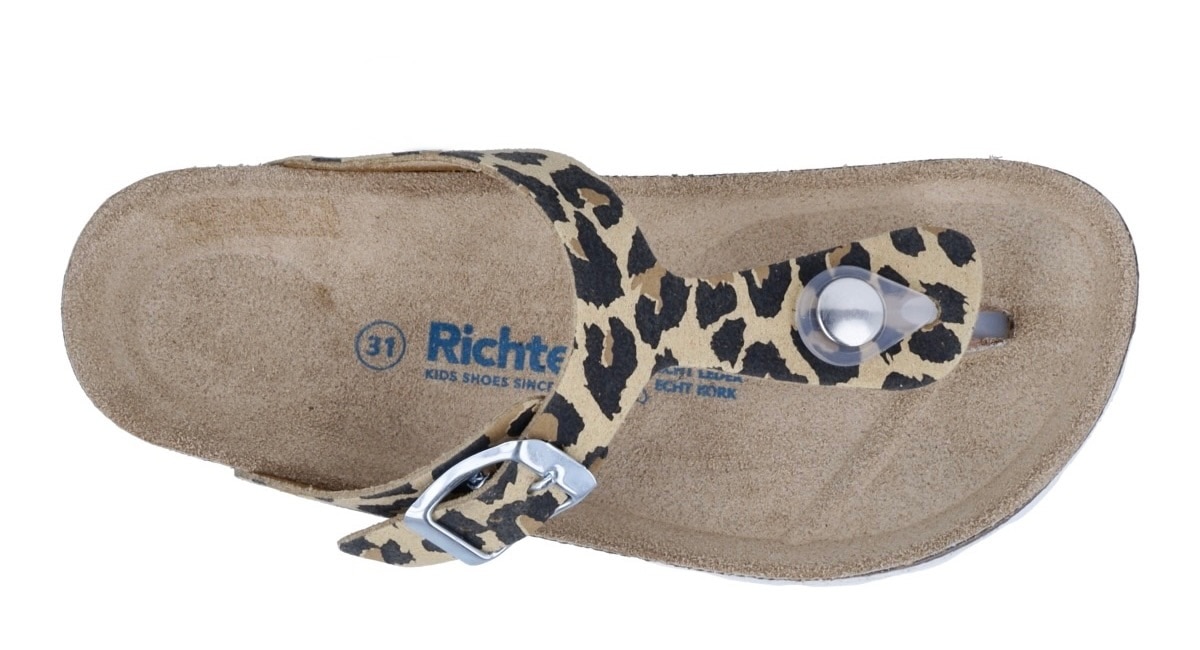 Richter Zehentrenner »Bio«  Sandale im Animal-Look, Grössenschablone zum Download, mit WMS