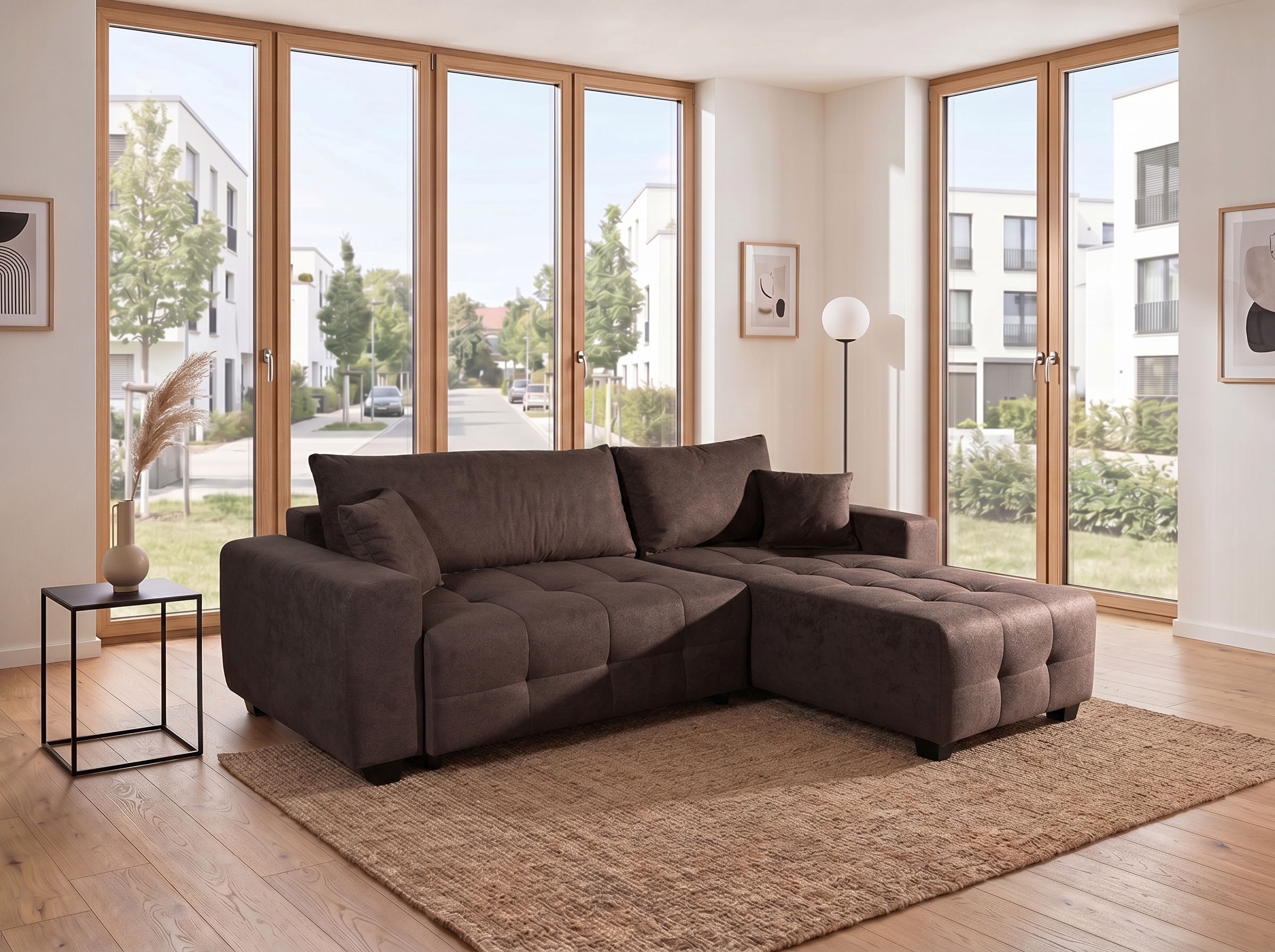COLLECTION AB Canapé d'angle Ecksofa,Schlaffunktion,Bonnelfederkern,Rückenkissen