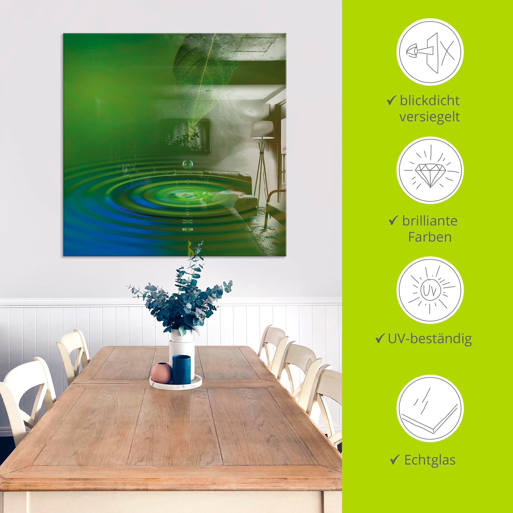 Artland Glasbild »Wassertropfen« Zen 1 Stk. tlg. in verschiedenen Grössen