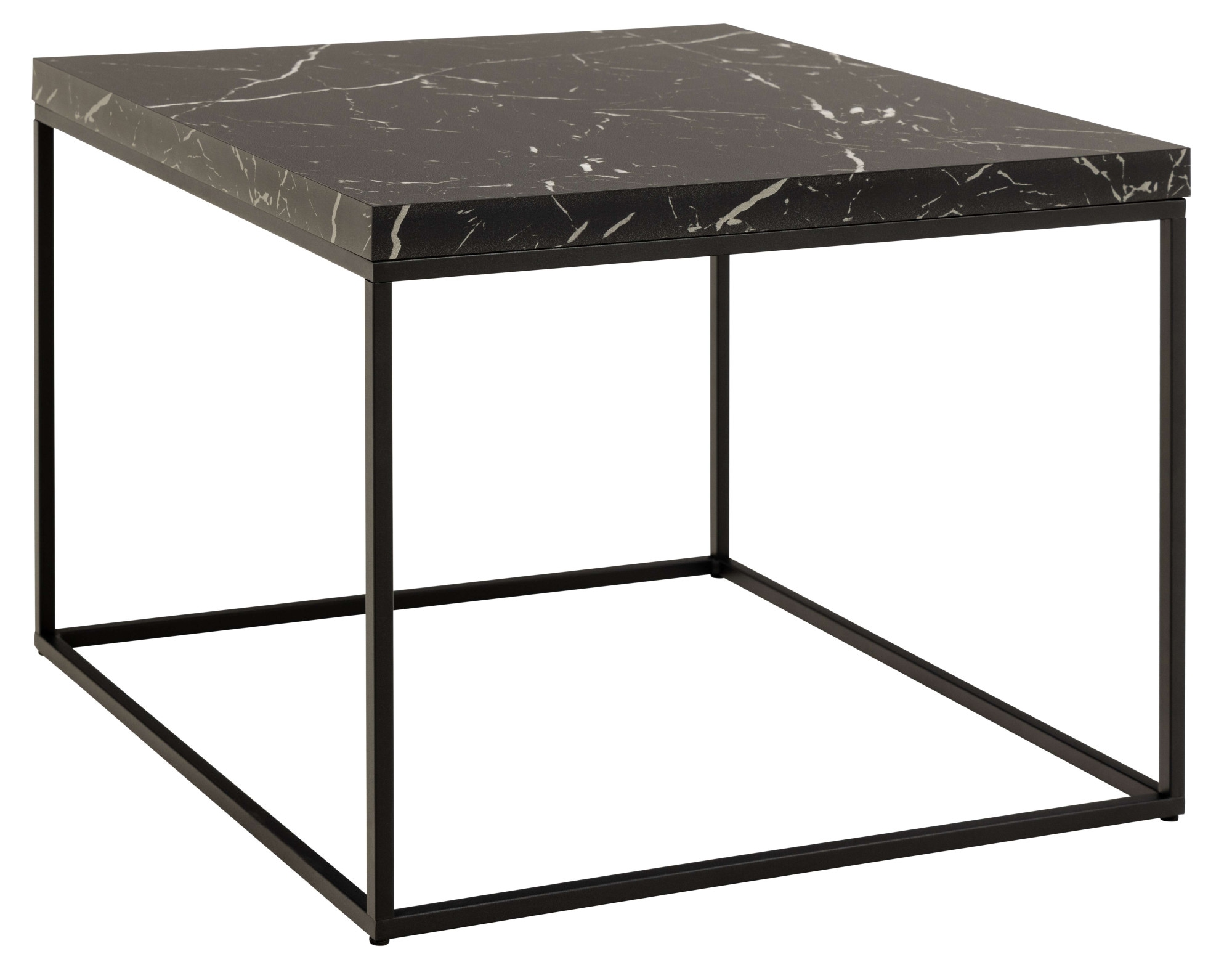 ACTONA GROUP Table basse »Barossa, Wohnzimmer-Tisch, quadratisch, in Steinoptik, Modern« aspect pierre, pieds en acier noir, plusieurs variantes, L : 60 cm