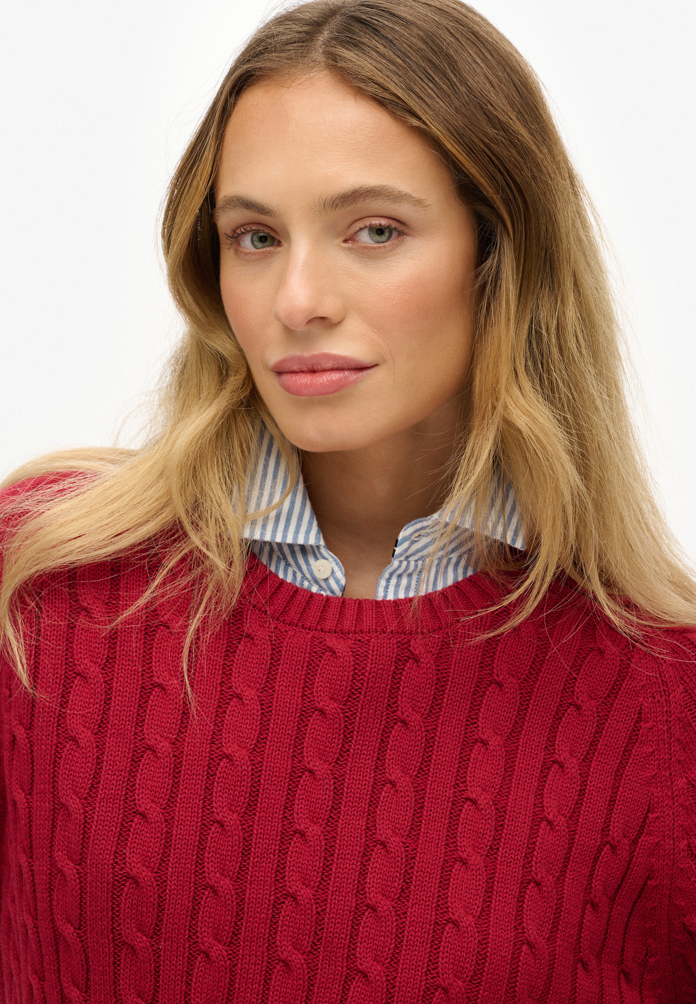 Superdry Pull en tricot »SLOUCHY CABLE KNIT« coton, coupe ample