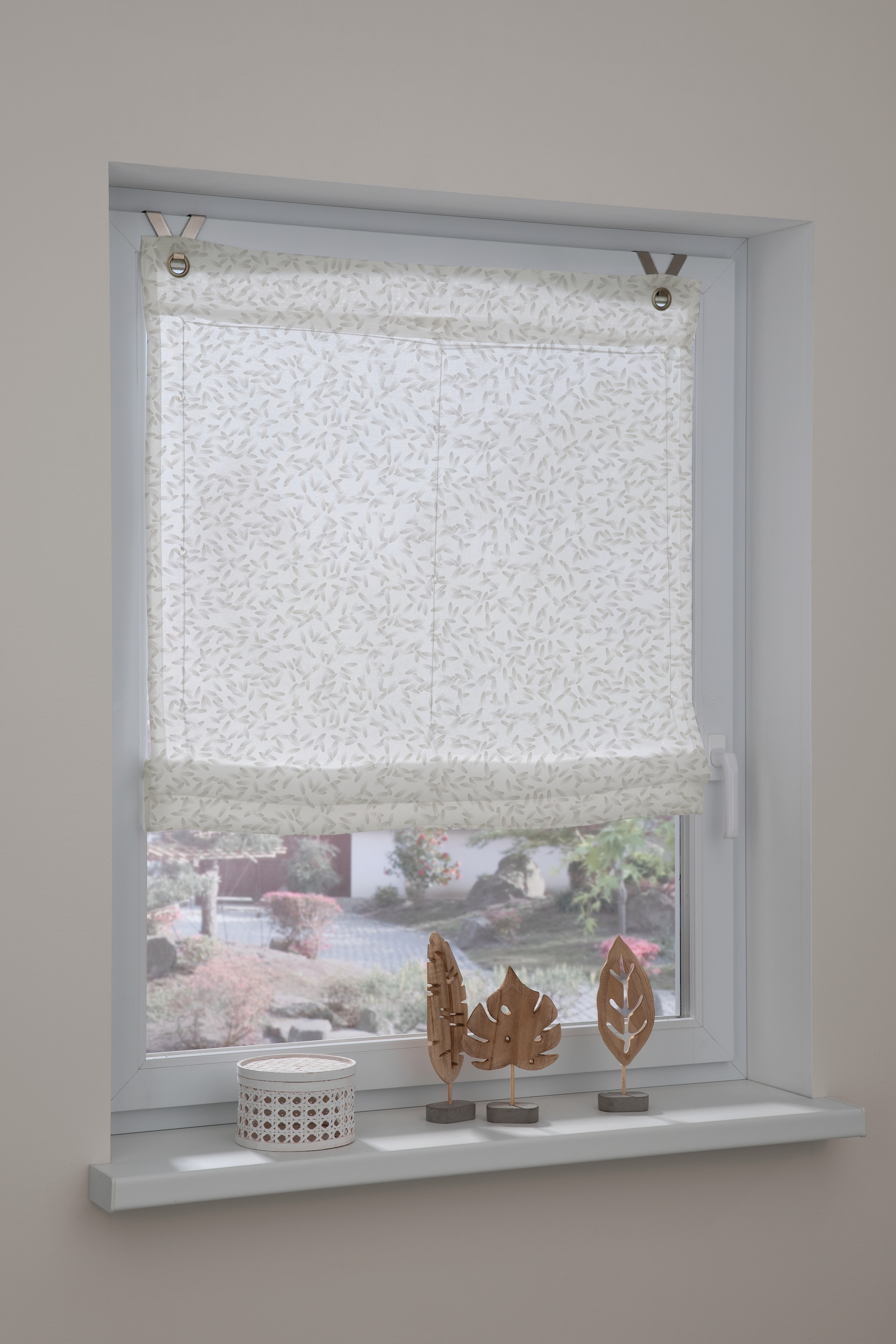 GARDINIA Raffrollo »GRS Zen Silence« mit Hakenaufhängung ohne Bohren Stoff aus 50 % recyceltes Polyester