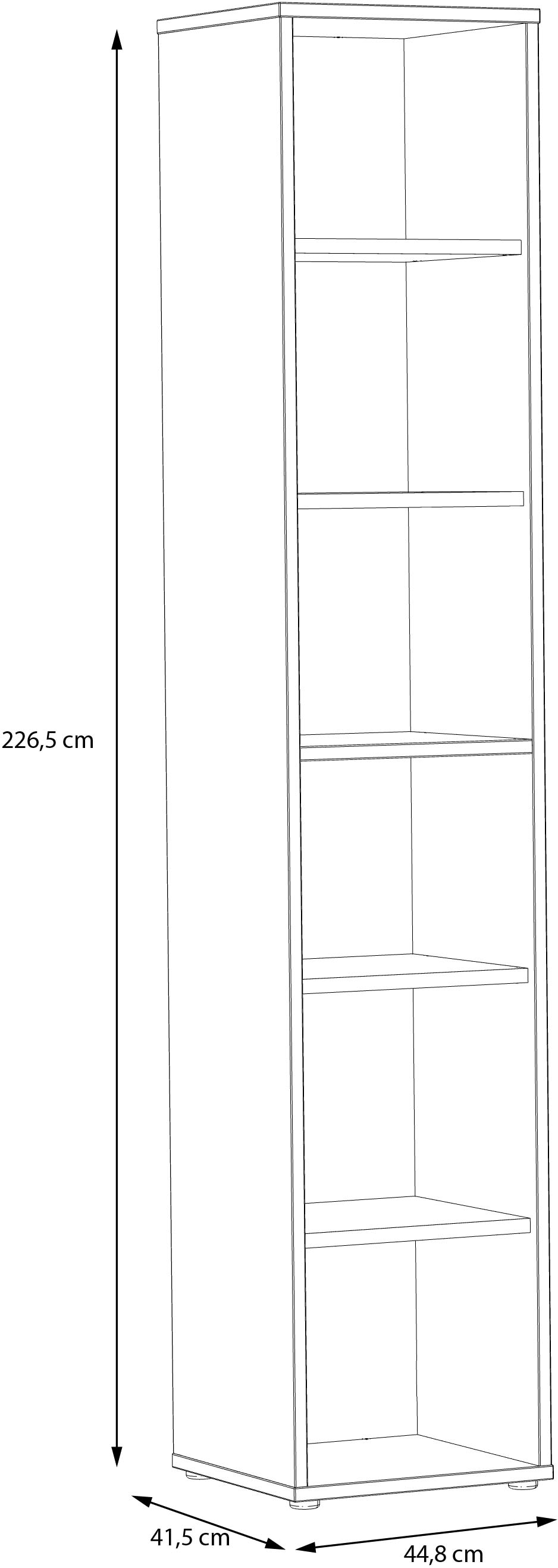 FORTE Étagère à dossiers »Goldsboro« avec 6 compartiments ouverts, largeurs variées, hauteur 226,5 cm