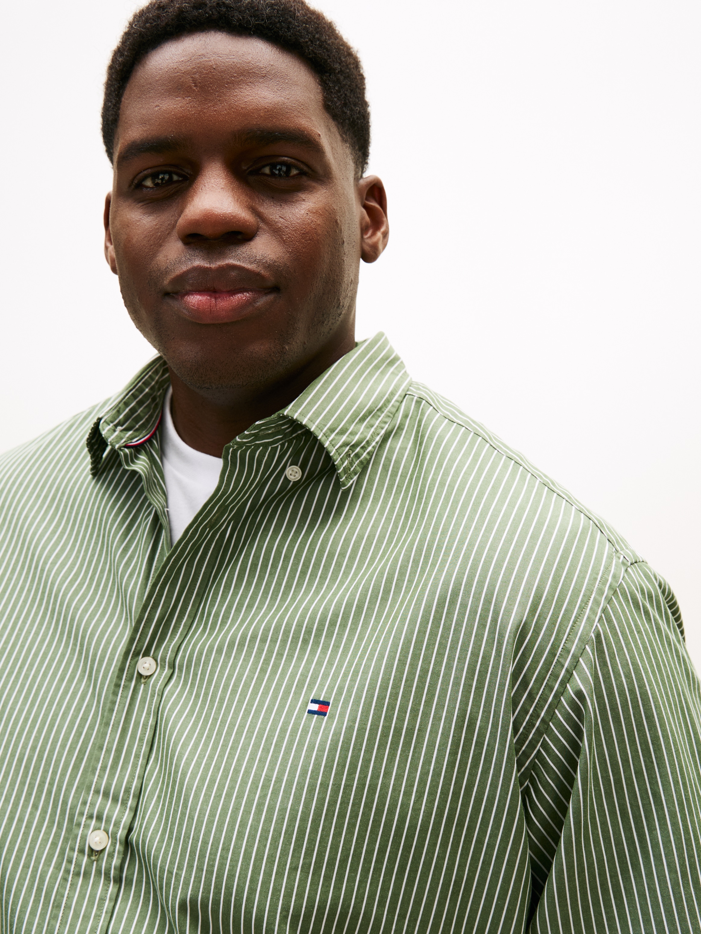 Tommy Hilfiger Big & Tall Langarmhemd »BT - CORE HAIRLINE POPLIN« Grosse Grössen, regular fit, Button-down-Kragen