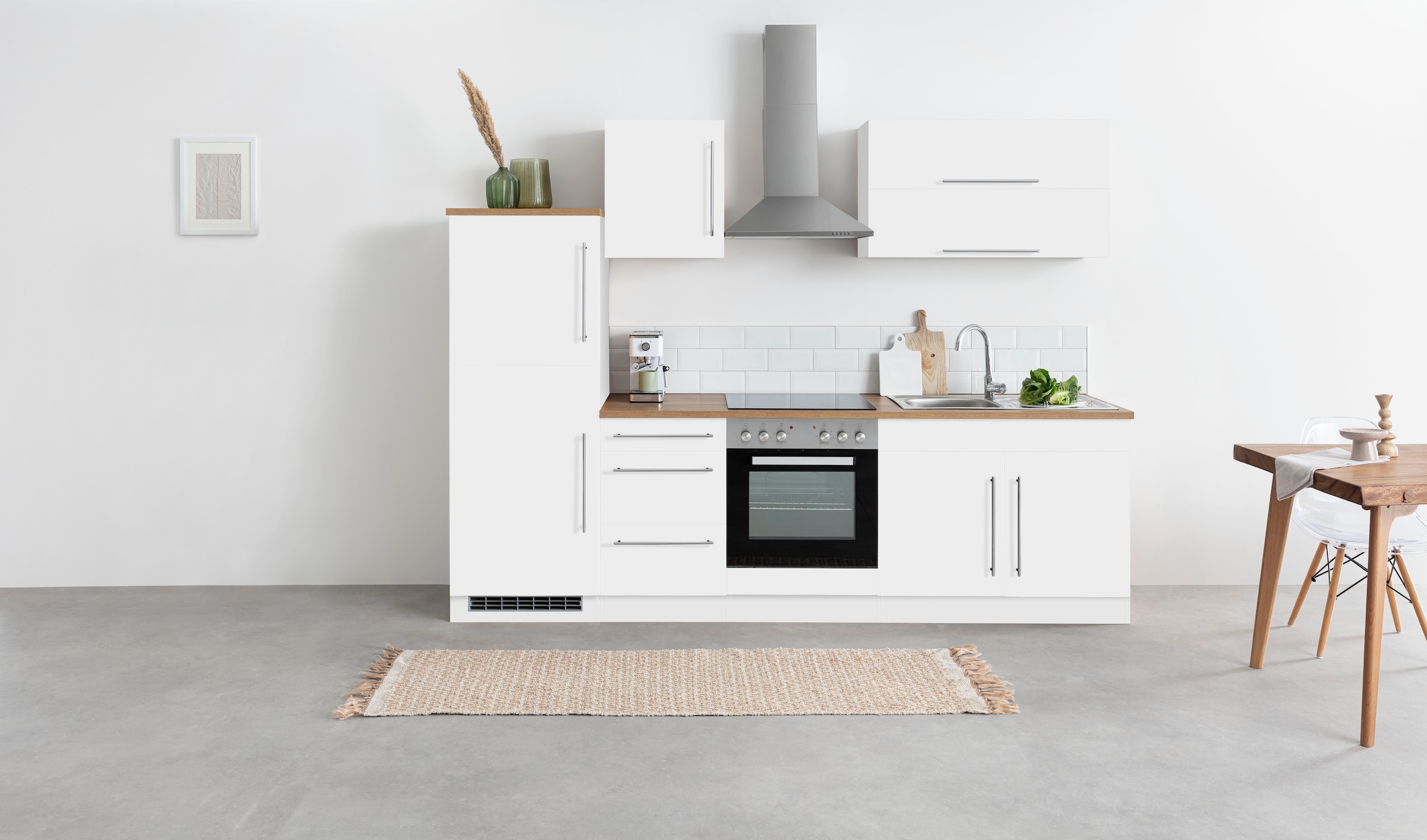 KOCHSTATION Kitchenette »KS-Samos« largeur 270 cm, avec appareils électroménagers en option, avec plan de travail