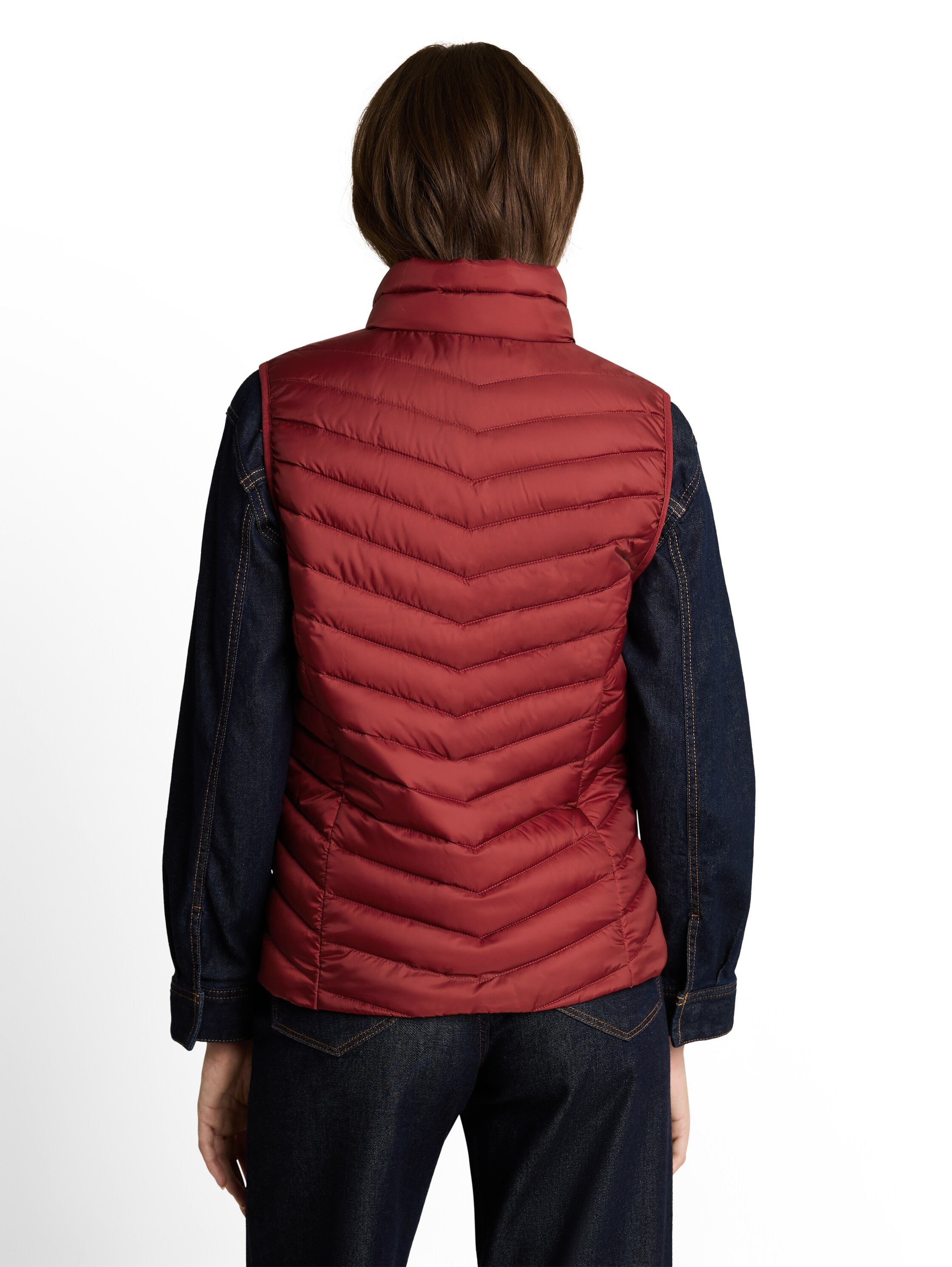 TOM TAILOR Gilet matelassé avec col montant et fine structure matelassée