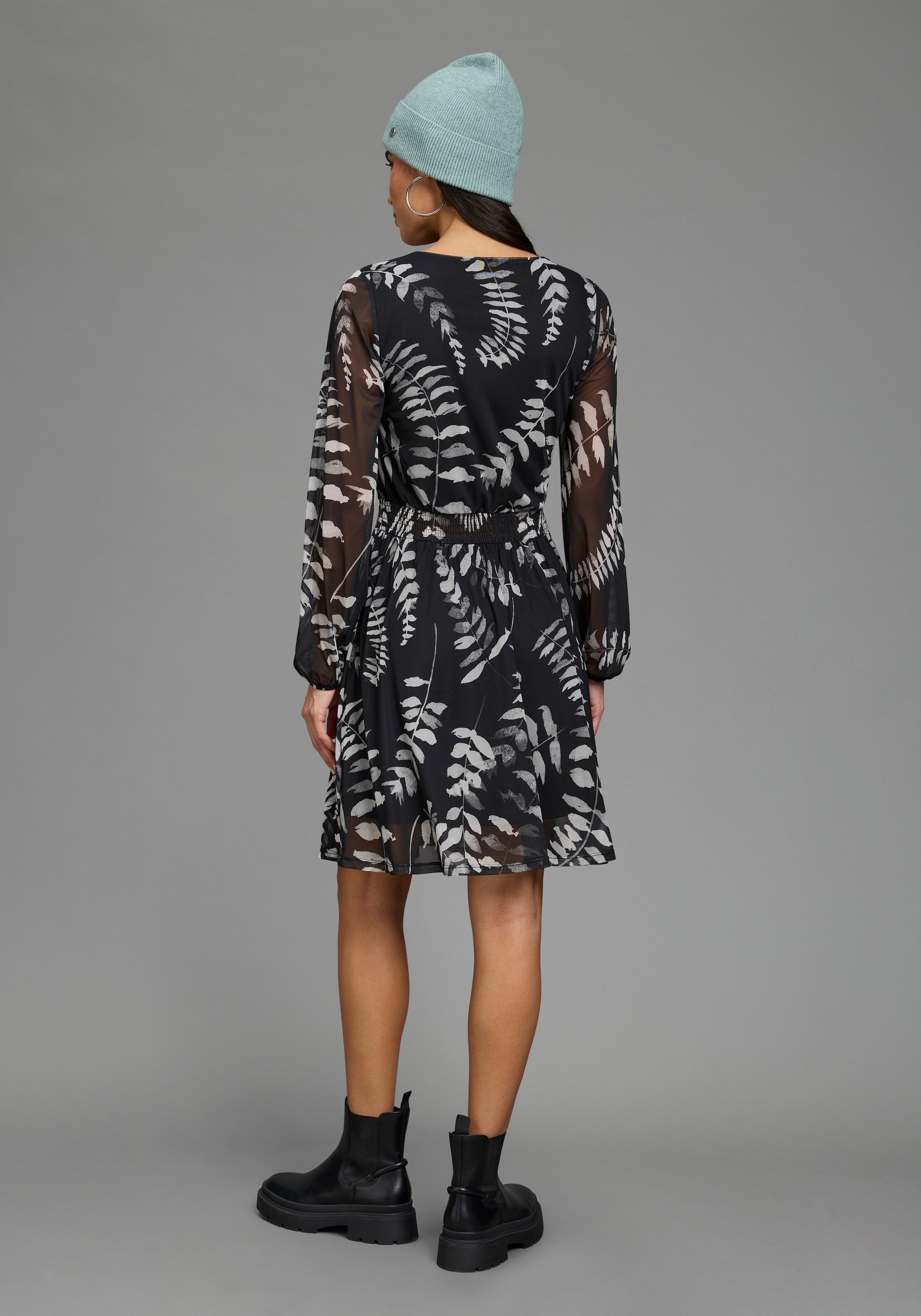 Laura Scott Meshkleid Meshkleid, elastisches Material, taillierte Passform, elastischer Bund