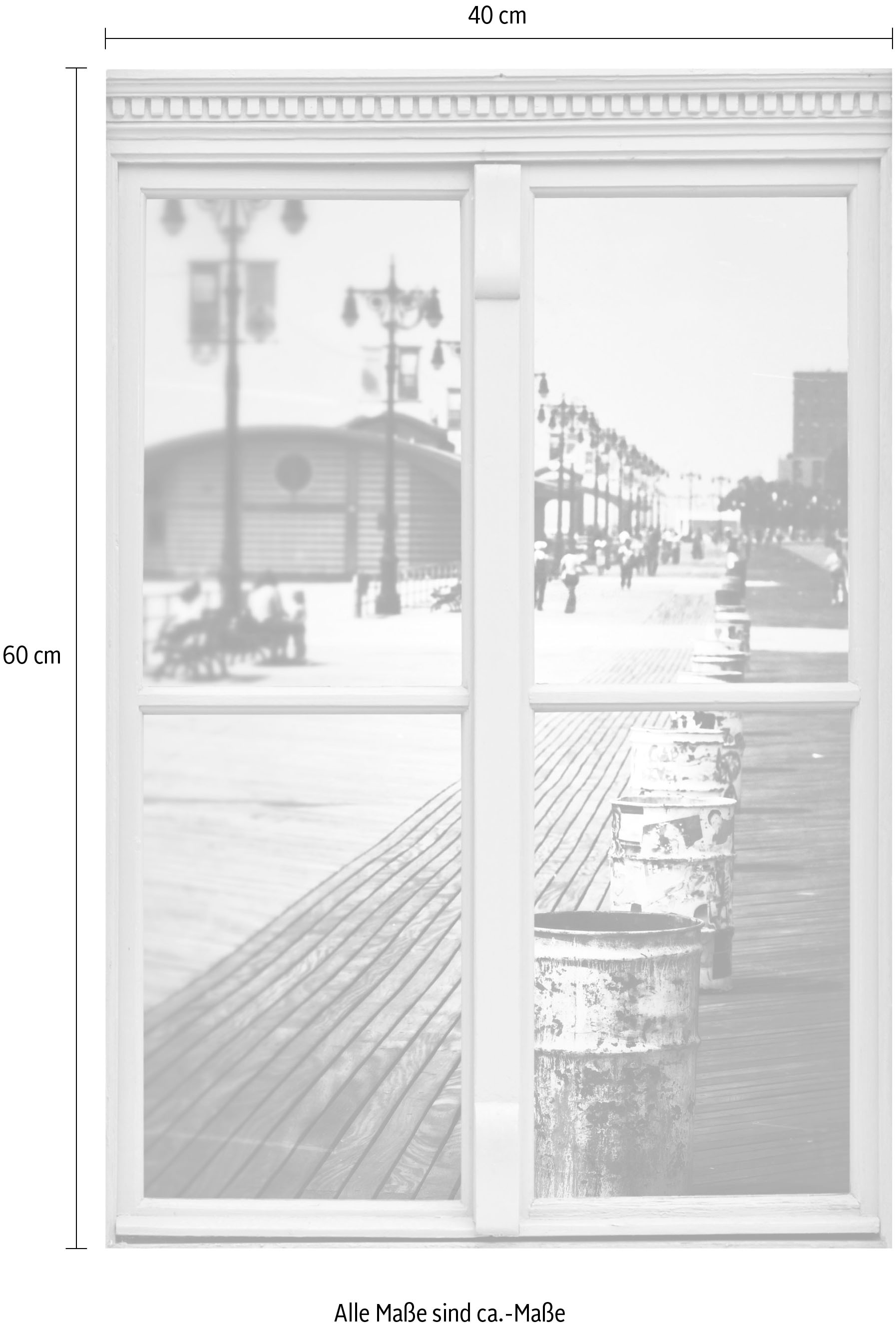 queence Wandsticker »Fussgängerzone« Wandsticker, Wandbild, selbstklebend, 3D, Fenster