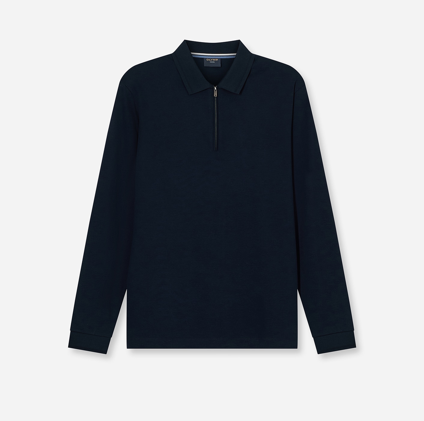 OLYMP Polo à manches longues unifarben, Polokragen, regular fit, casual