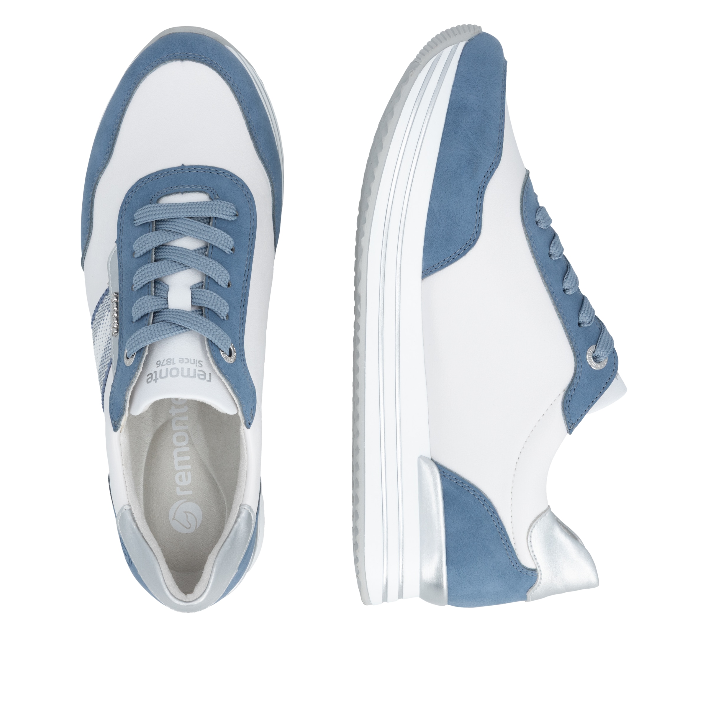 Remonte Plateausneaker  Halbschuh, Schnürschuh mit Metallicdetails und Softfussbett