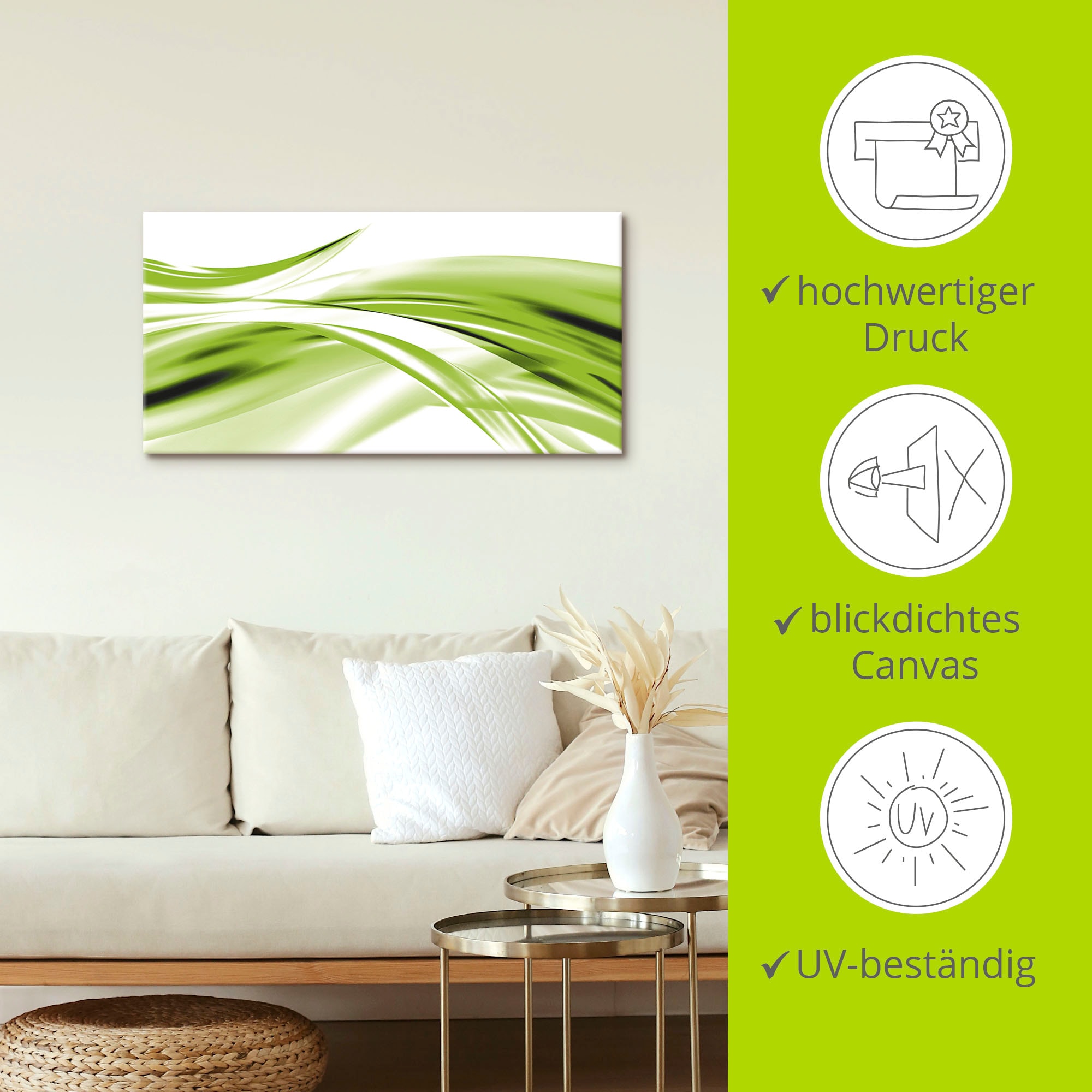 Artland Tableau sur toile »Schöne Welle - Abstrakt« 1 cuis tlg. auf Holzrahmen gespannt