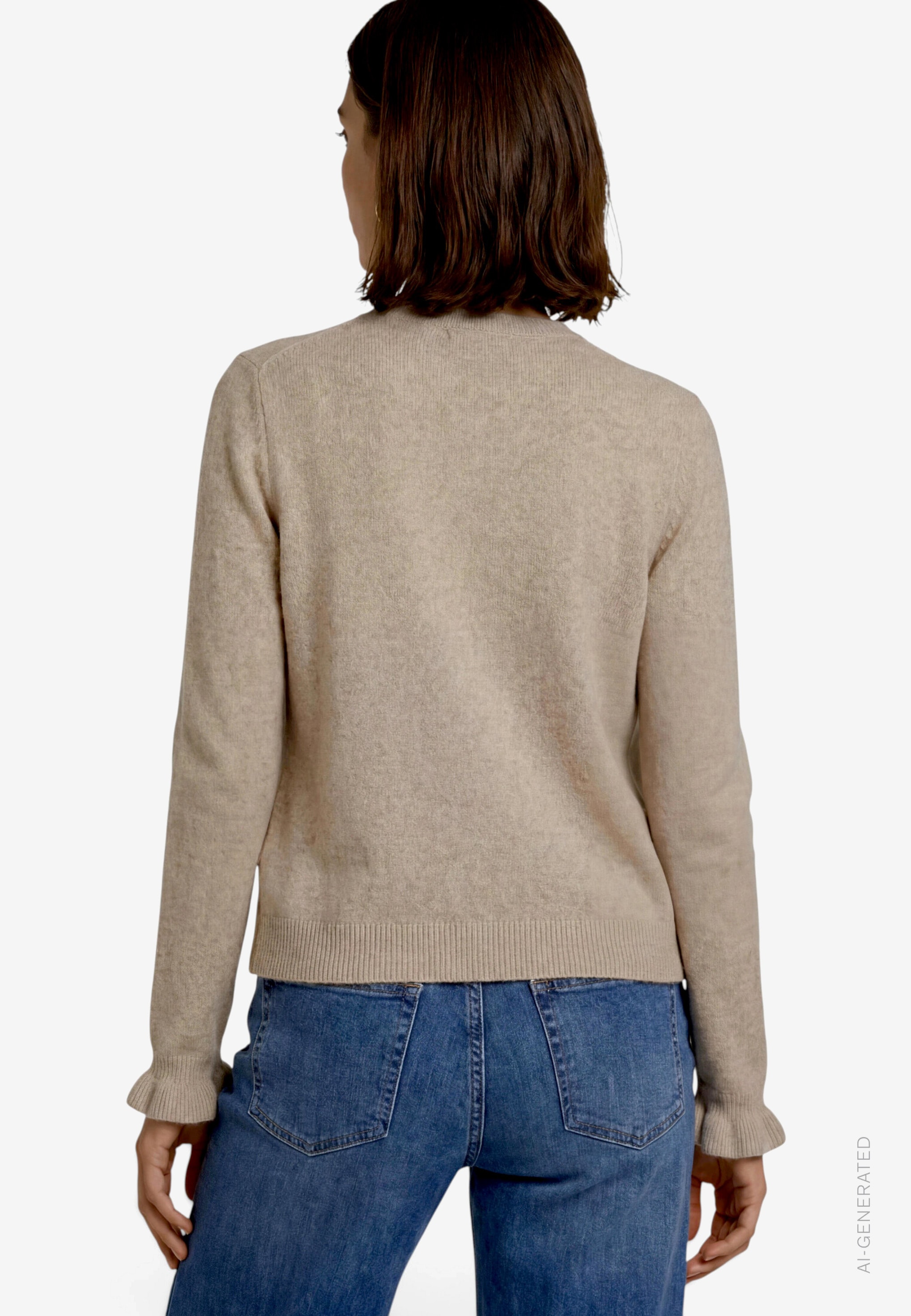 Zero Cardigan Gilet en tricot avec volants