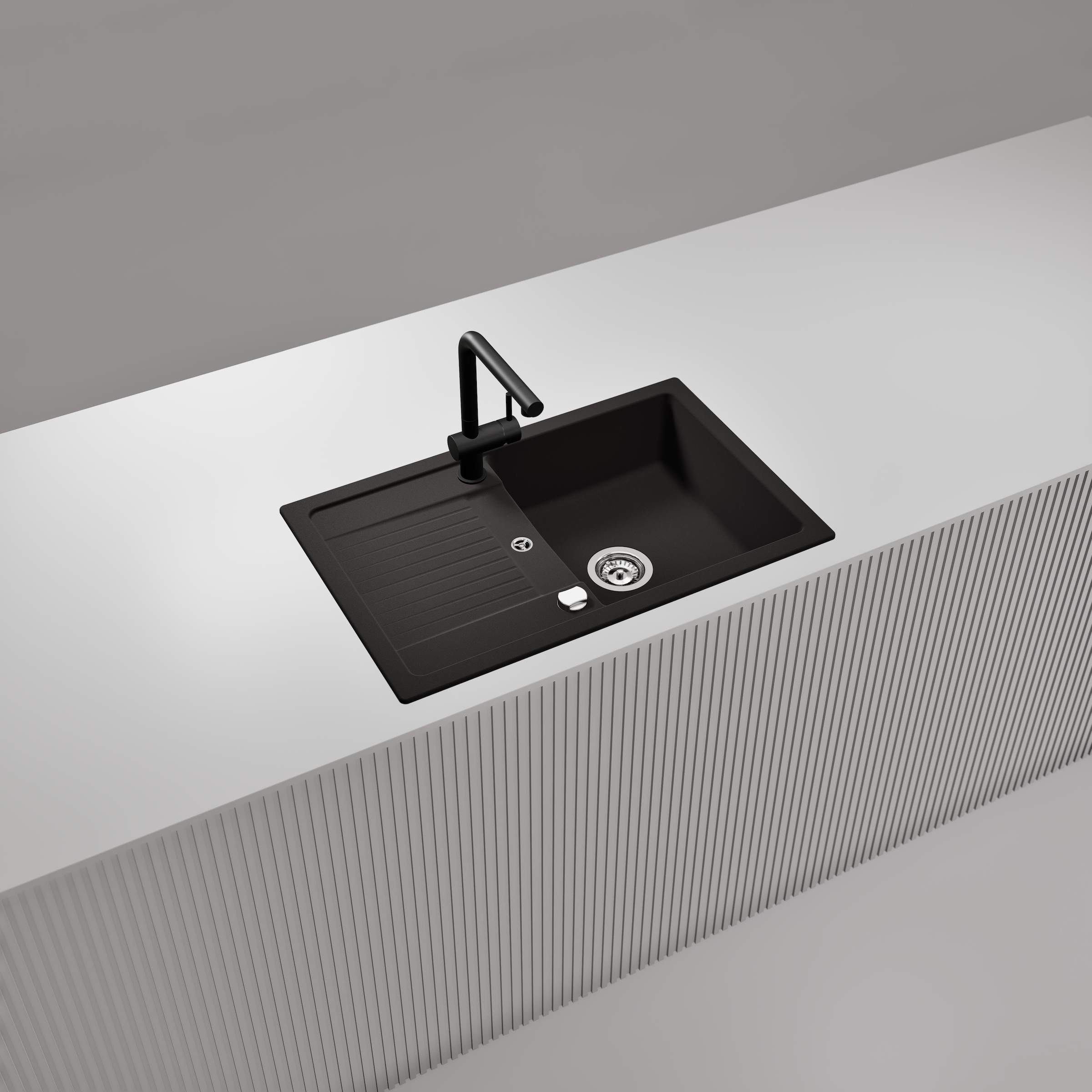 Schock Évier en granit »Lima D-100S und Armatur Epos« Set, 2 cuis tlg. bestehend aus Spüle und Armatur