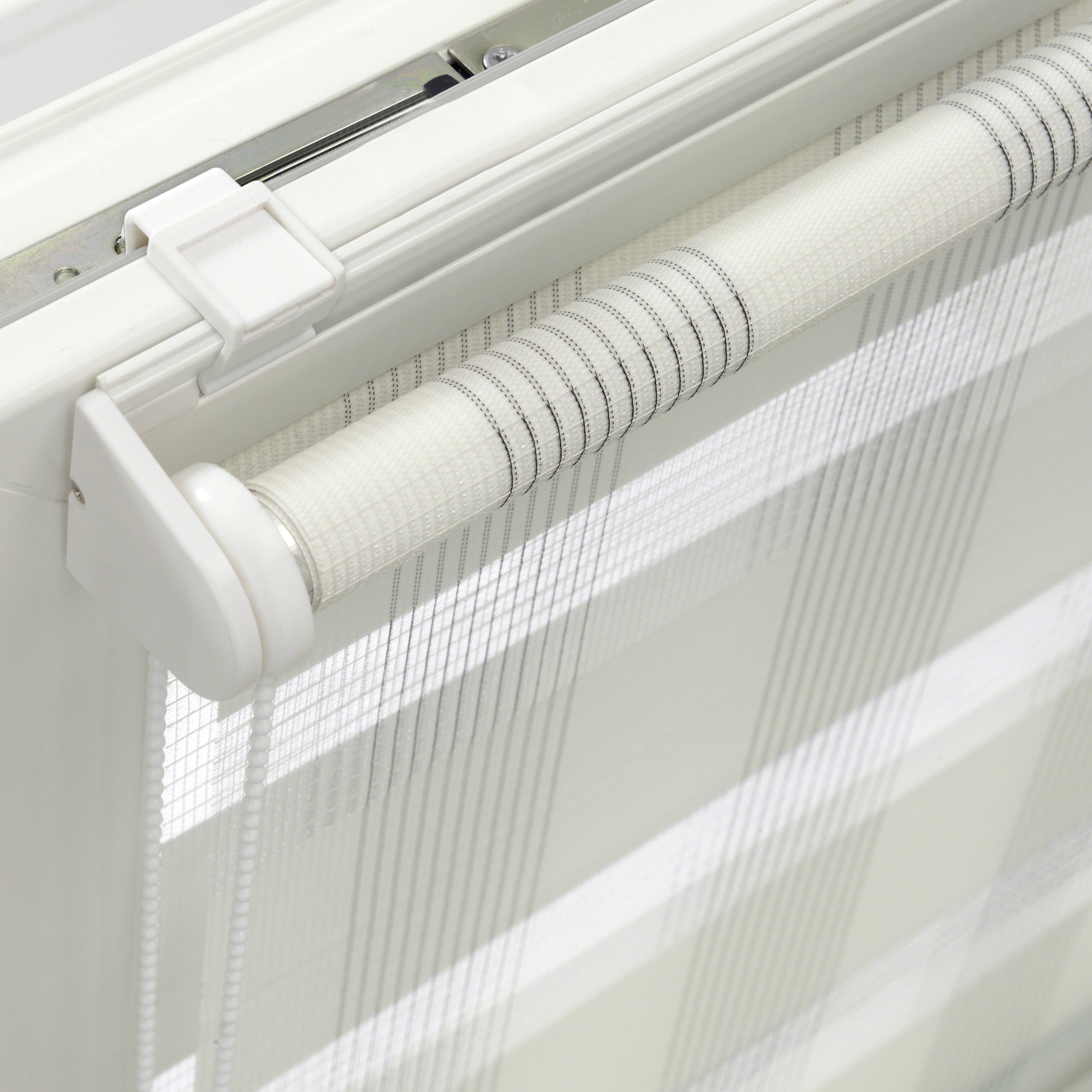 GARDINIA Store à tirage latéral »Mini Doppelrollo Karo« Lichtschutz mit Bohren/ohne Bohren freihängend segmentweise gewebter Stoff