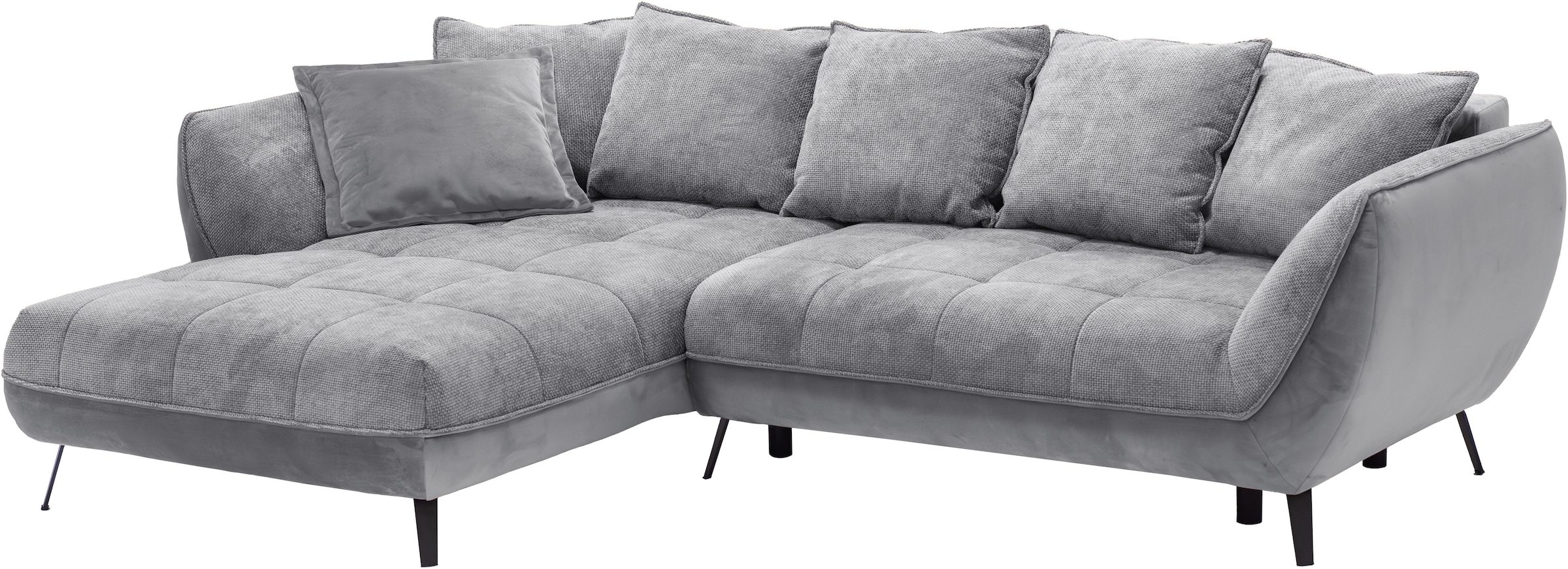 exxpo - sofa fashion Ecksofa »Midway Easy-Lift-Bettfunktion, 15cm bodenfrei, bequem, Breite 282cm« inkl. Bettfunktion und praktischem Bettkasten, L-Form