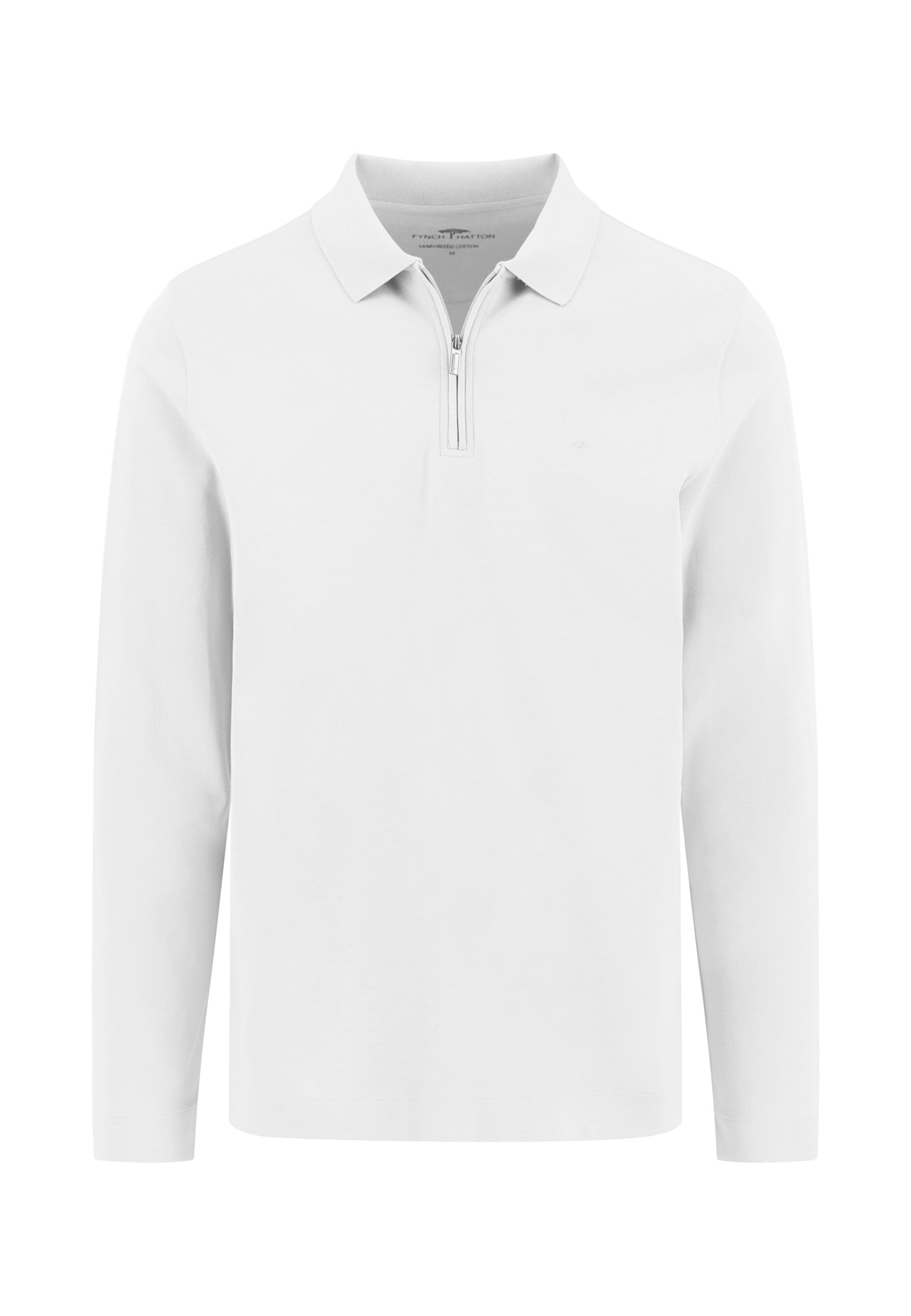 FYNCH-HATTON Langarmshirt normale Passform, mit Zipper, mit Hemdkragen, hüftbedeckende Länge
