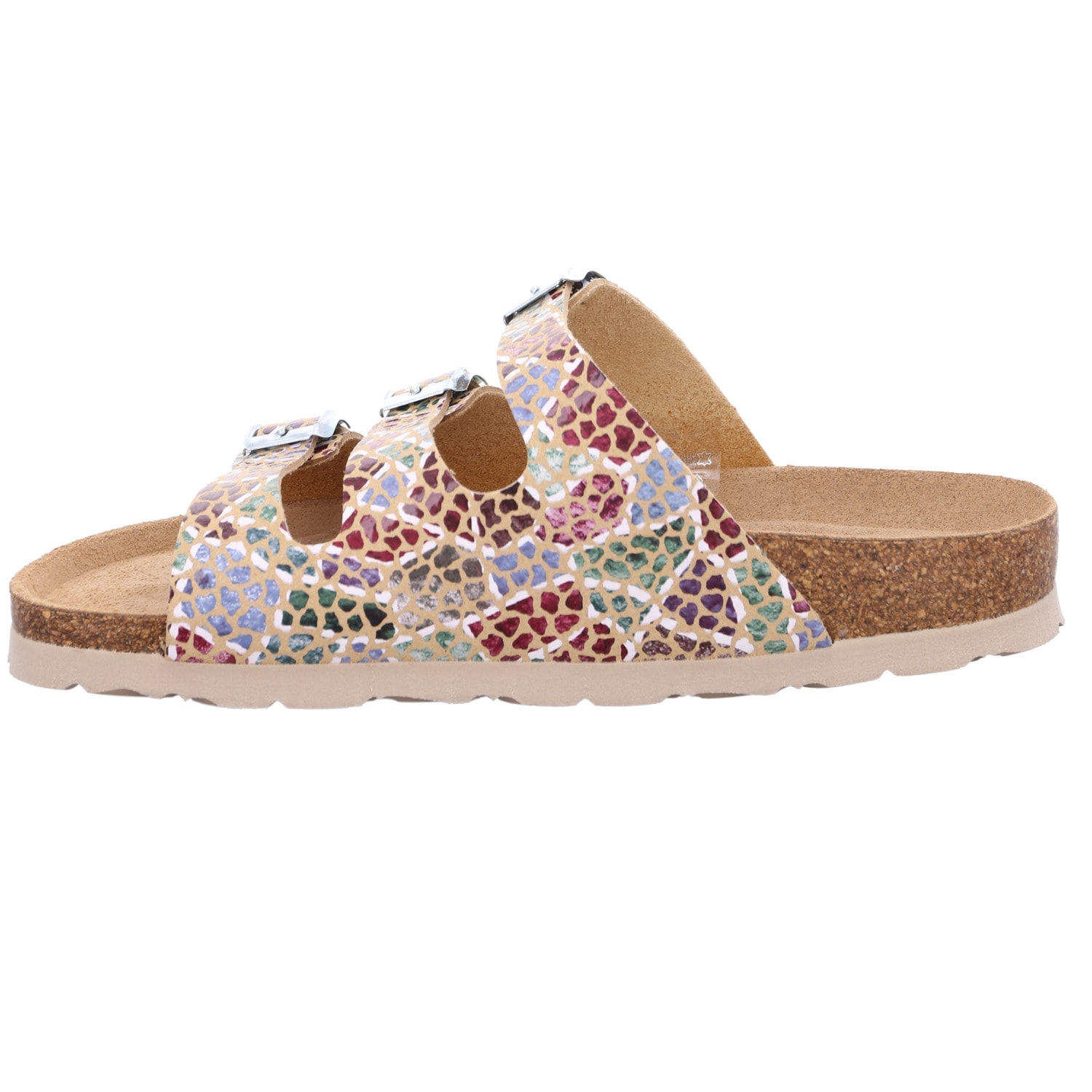 Rohde Pantolette »SUNNYS N°13«  Sommerschuh, Schlappen, Hausschuh mit buntem Druck, G-Weite = weit