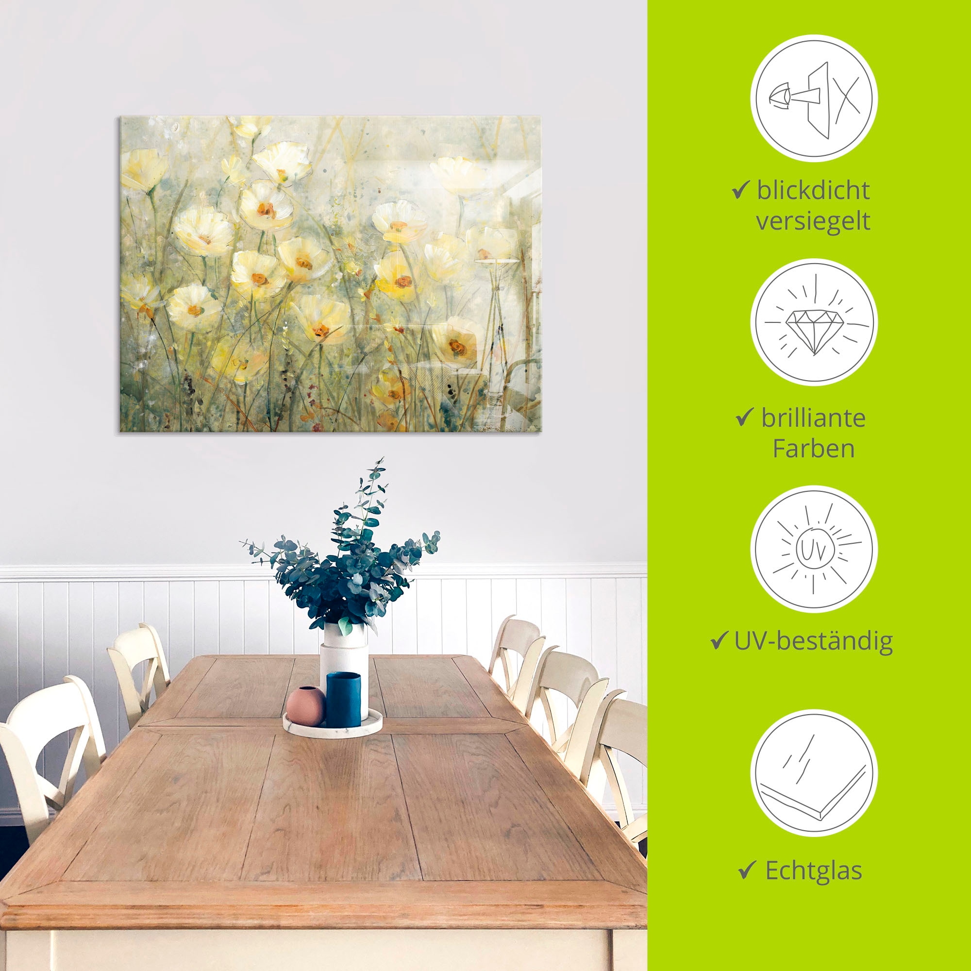 Artland Glasbild »Sommer in voller Blüte I« Blumenwiese 1 Stk. tlg. in verschiedenen Grössen