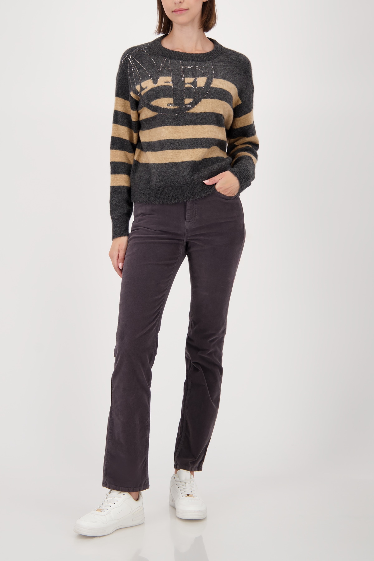 Monari Pull en tricot Regular fit mit Rundhalsausschnitt