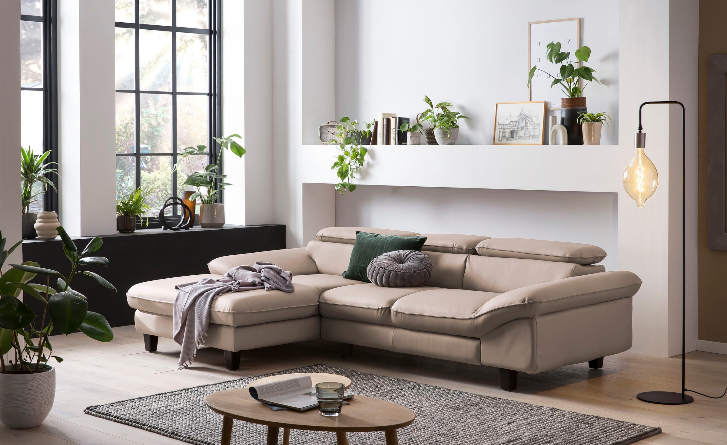 Home affaire Ecksofa »Pilot L-Form« mit Kopfteilverstellung, wahlweise mit Bettfunktion & Bettkasten