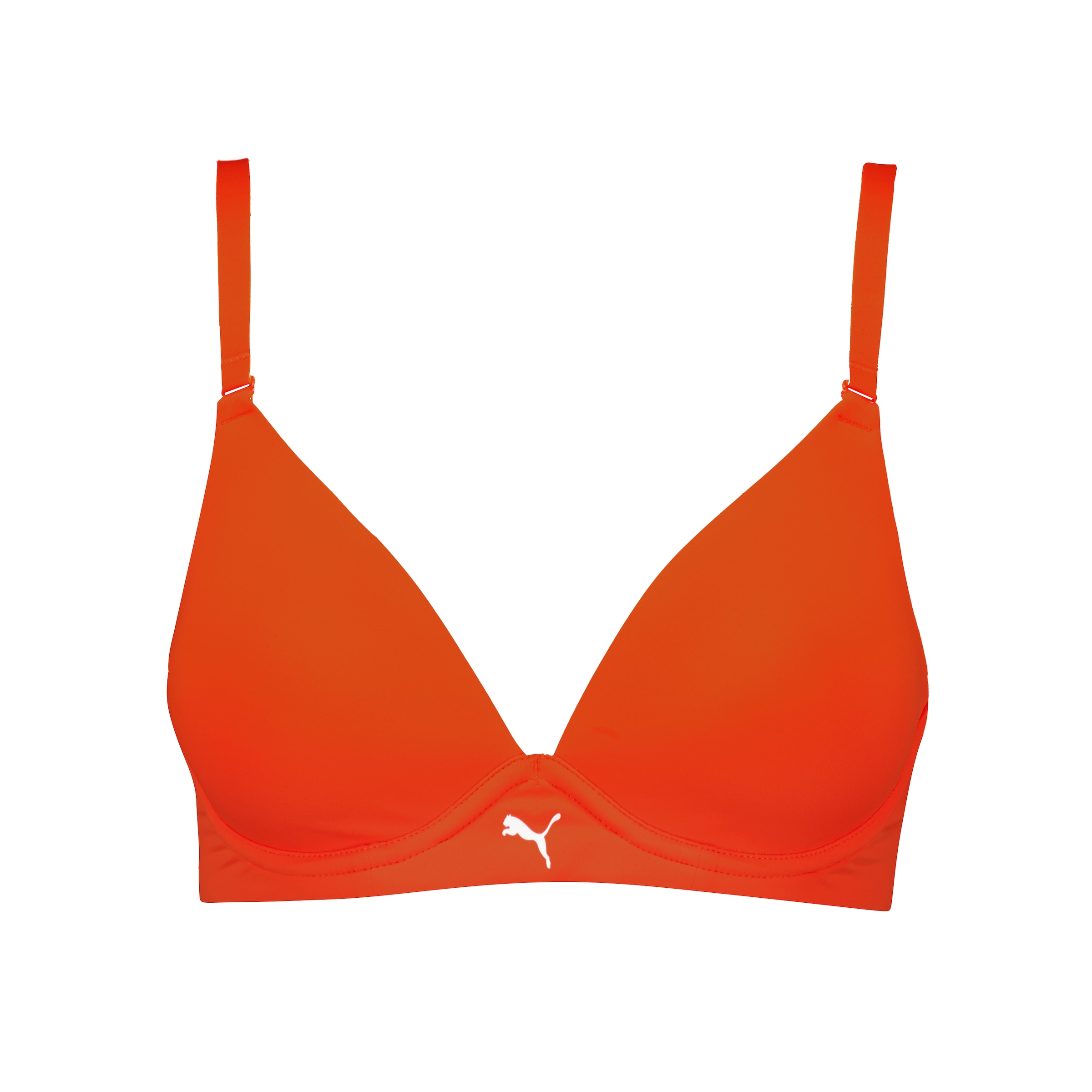 PUMA Soutien-gorge souple »PUMA WOMEN MICROFIBER SOFT PADDED BRA 1P« avec bretelles réversibles et réglables, impression logo devant