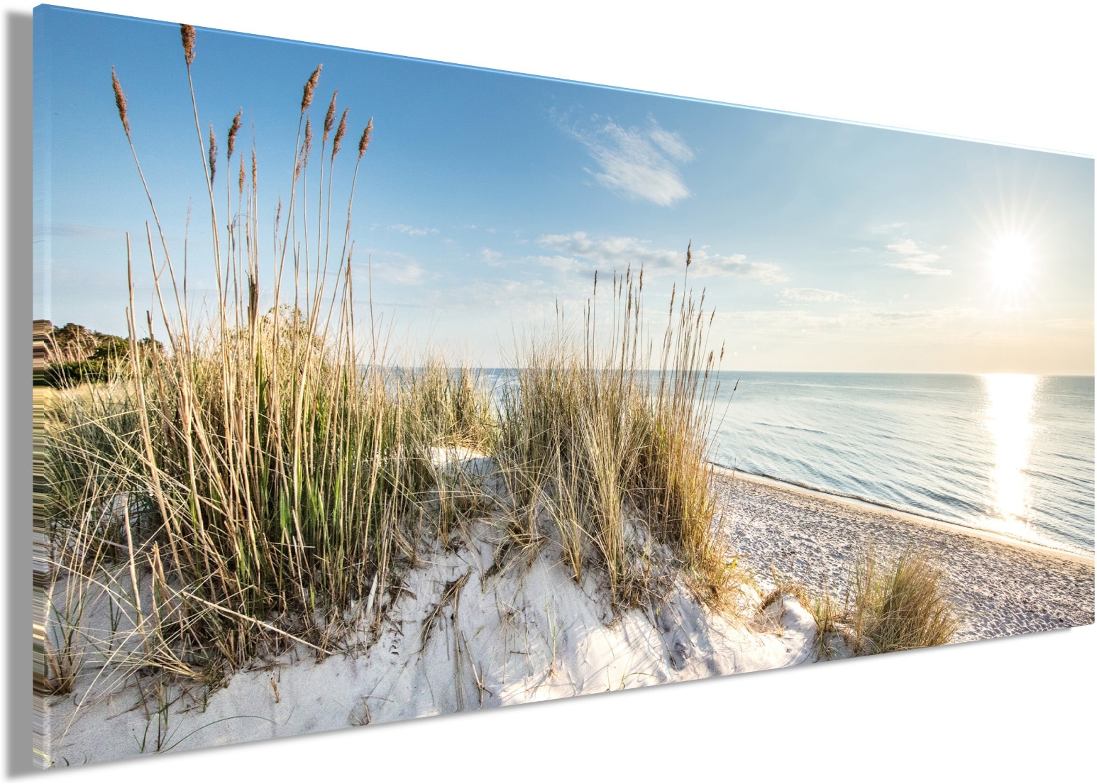 Bönninghoff Tableau sur toile »Wandbild STRAND XXL 90x200 cm – Leinwandbild Keilrahmen Deko modern« Dune | Plage 1 cuis tlg. tendu sur châssis