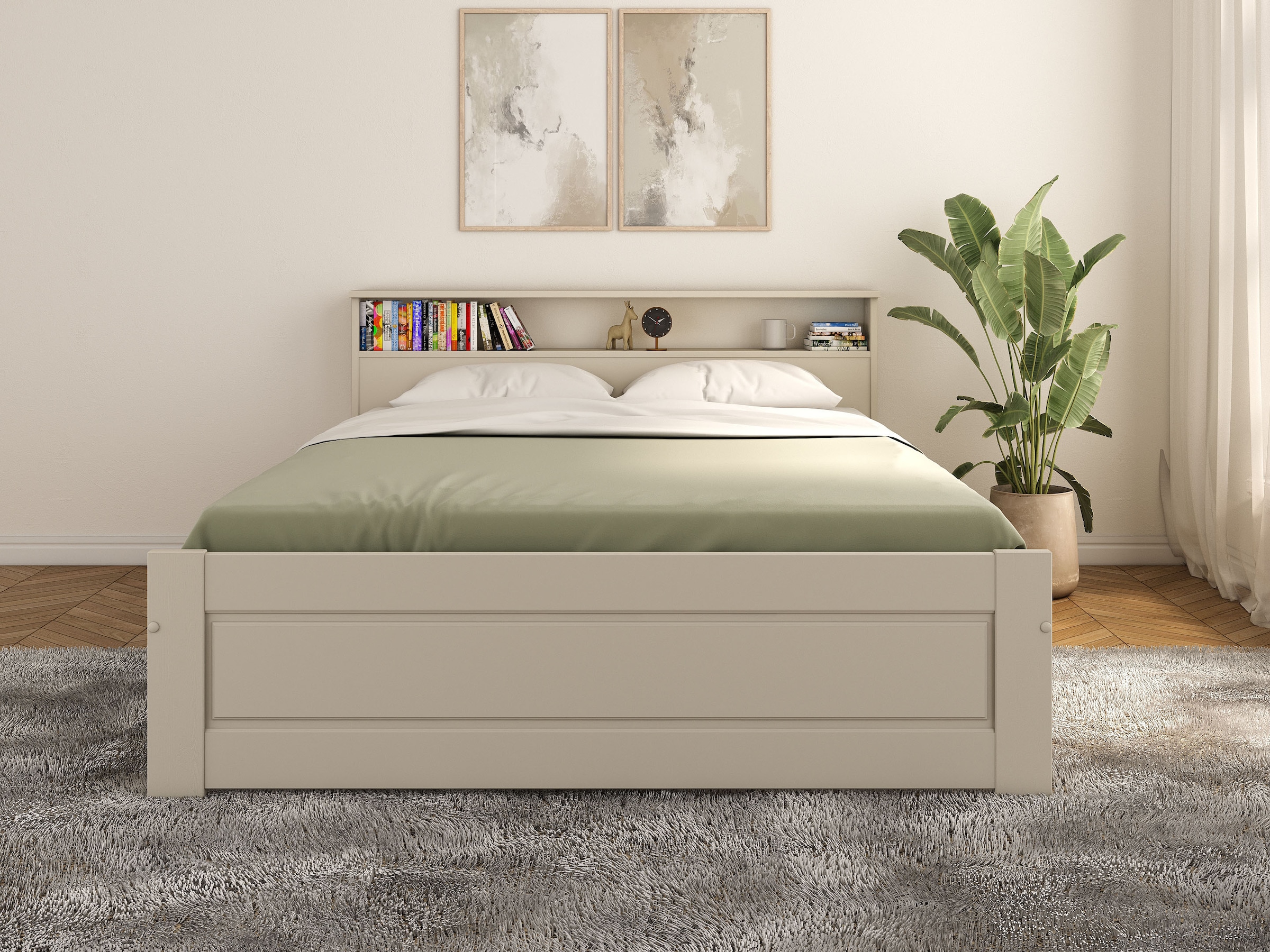 GOODproduct Lit en bois massif »FLAVION,  Jugendbett, Stauraum, FSC® zertifizierte Kiefer« Largeur : 90, 140, 180,  Produit de qualité, étagère, aspect cassette, tiroir en option