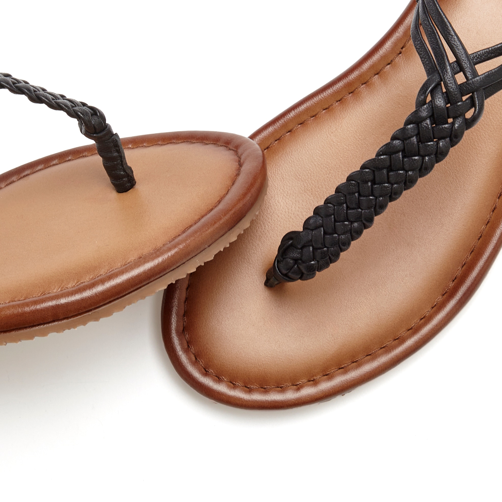 Vivance Zehentrenner  Sandalette, Sommerschuh,Sandale aus Leder mit Flecht-Optik