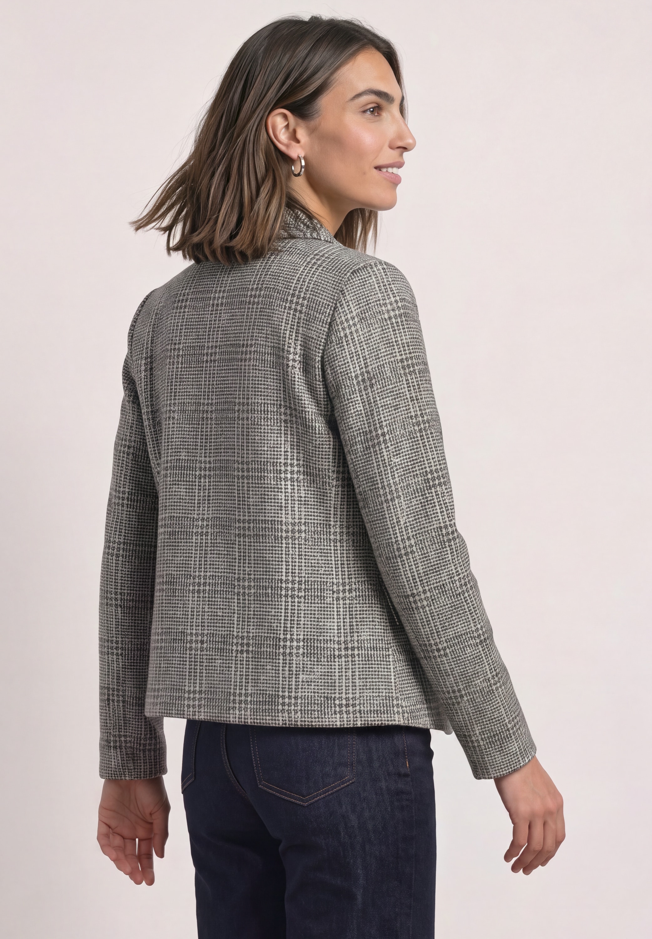STREET ONE Veste blazer avec motif à carreaux et boutons