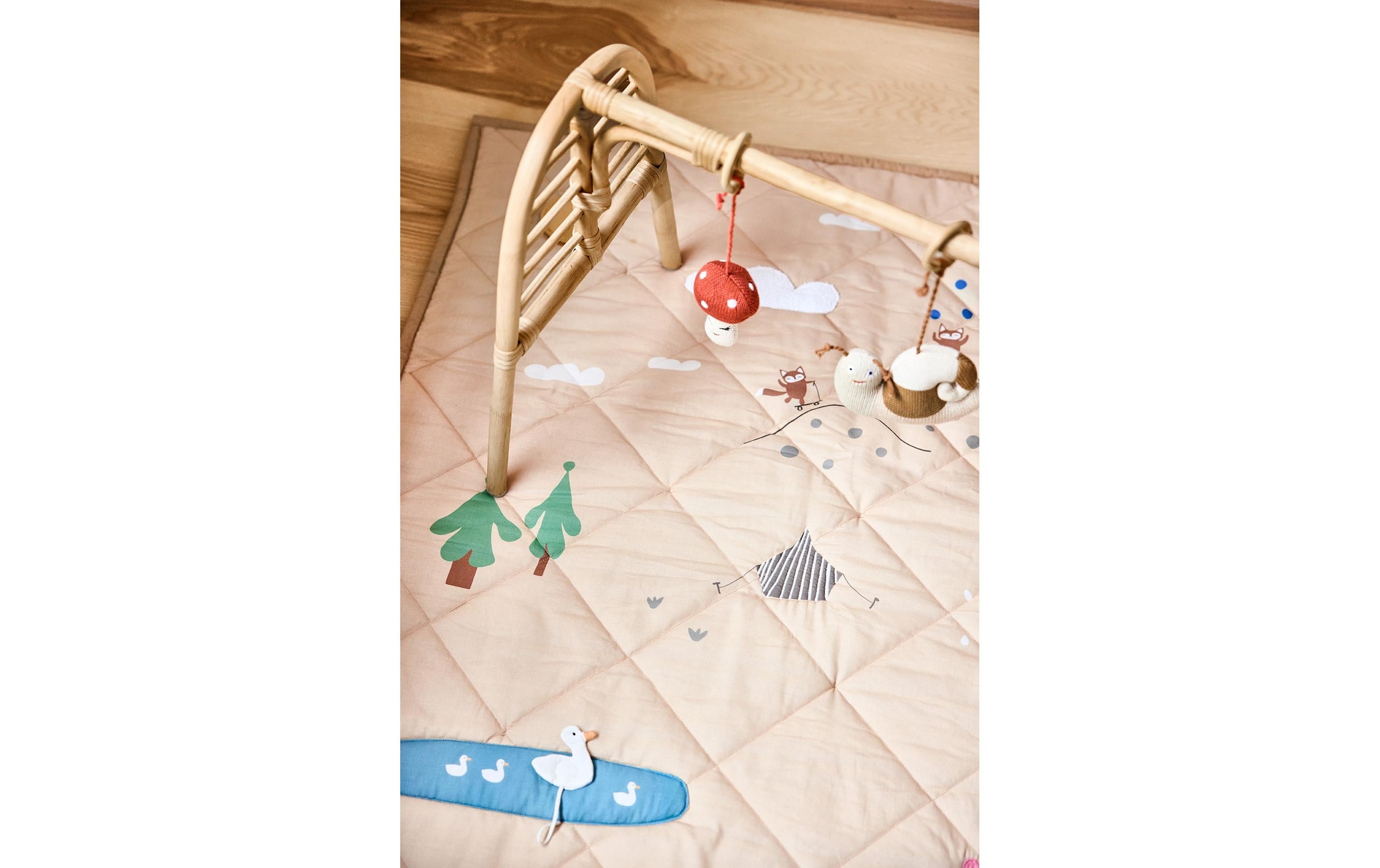 OYOY Krabbeldecke »Krabbeldecke Wald 102 x 102 cm, Beige«