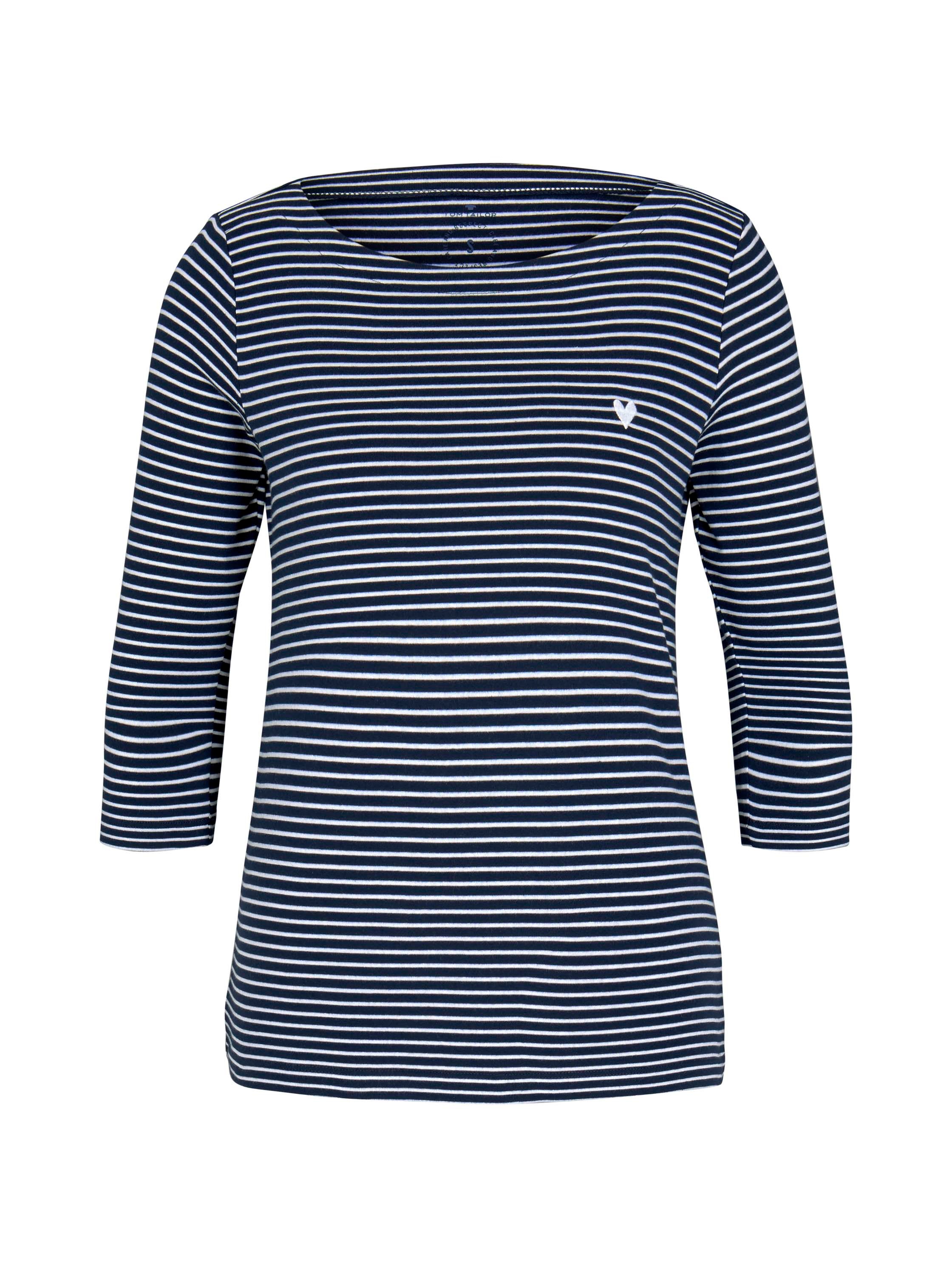 TOM TAILOR T-shirt à manches 3/4 mit Streifenmuster
