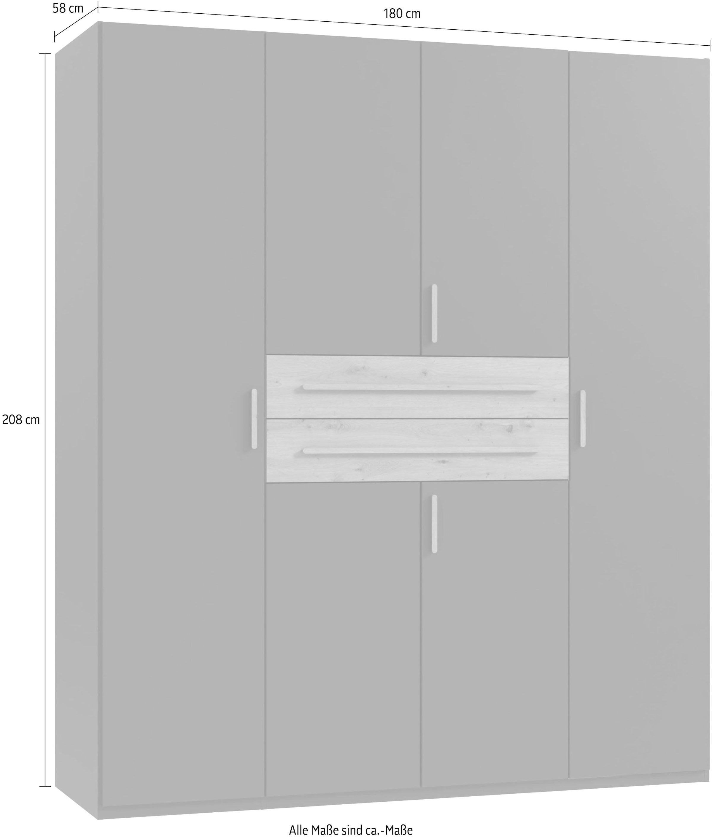 Wimex Drehtürenschrank »Digit, erhältlich in den Breiten 180cm, 225cm oder 270cm« Schlafzimmer Schrank Bestseller in moderner Optik,  Kleiderschrank inkl. zwei Schubkästen in zentraler Höhe