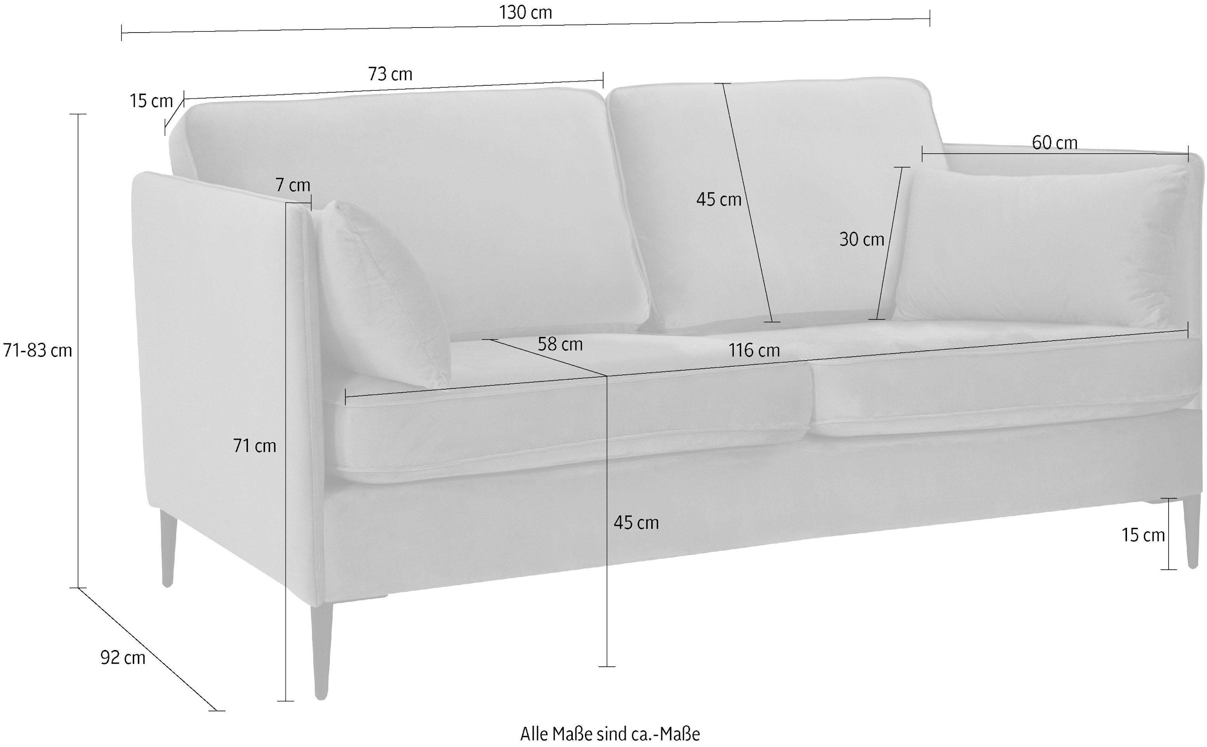 Home affaire »Light« inklusive loser Zierkissen, mit schmalen Armlehnen und Teleskopfüssen