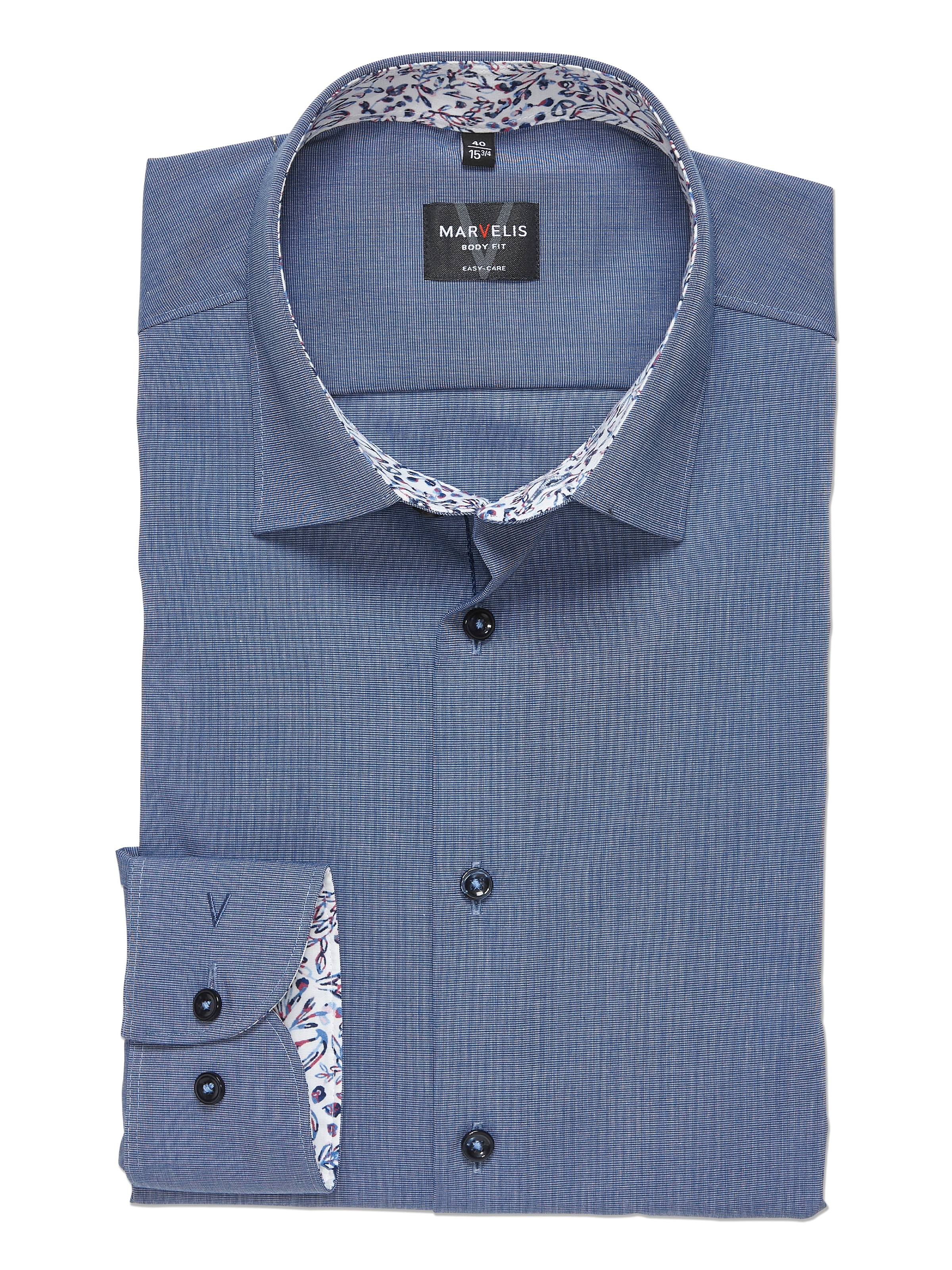 MARVELIS Chemise à manches longues Businesshemd, New York Kentkragen, bügelleicht