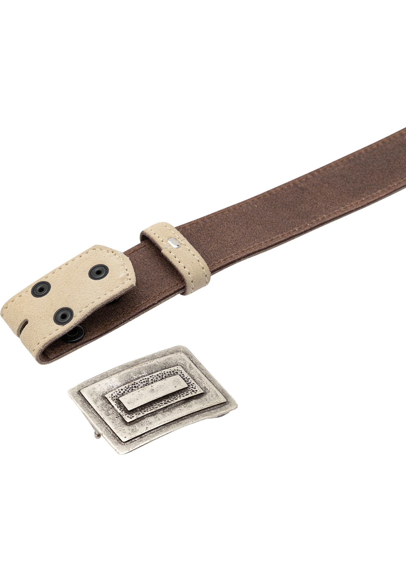 Rettungsring Gürtel Ledergürtel mit austauschbarer Schliesse »Rechteck Gestapelt Silber«