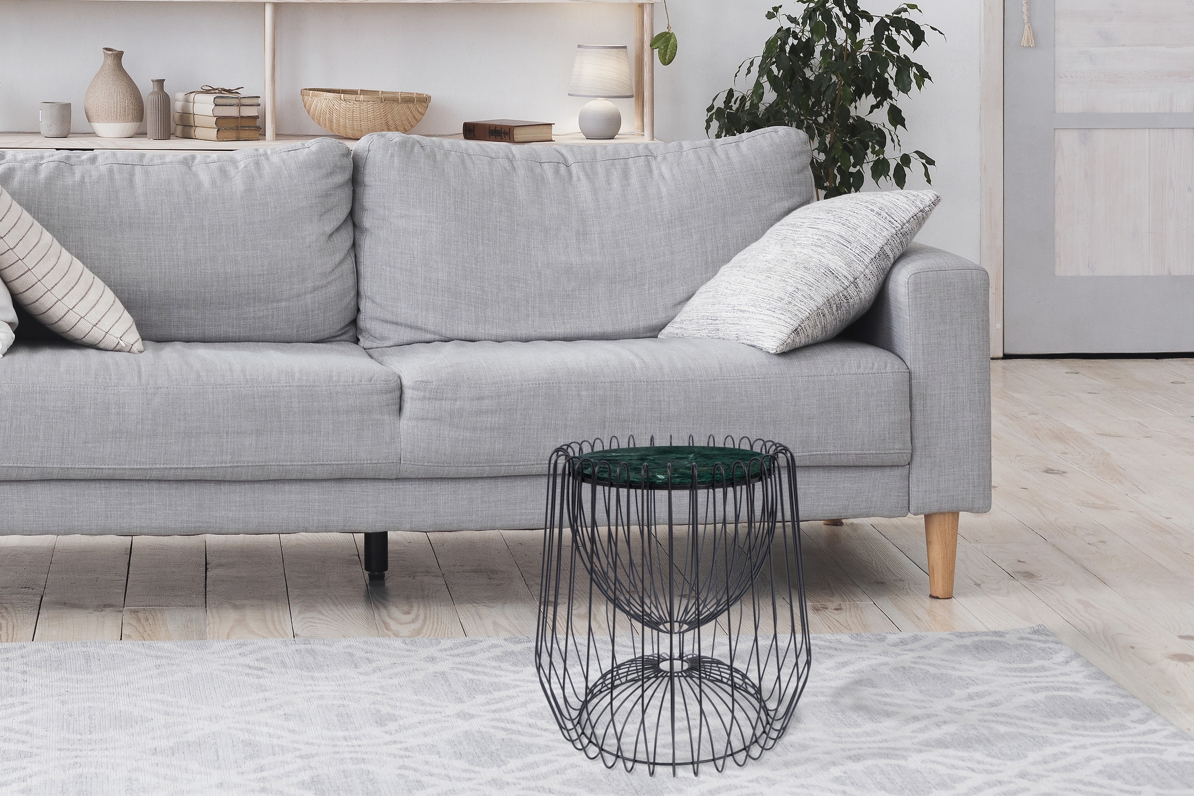 Kayoom Beistelltisch »Malibu 225, Beistelltisch mit edler Marmorplatte« 1 Stk. tlg. ø-Marmorplatte: 33,5 cm, angesagtes Metalldesign, pflegeleicht