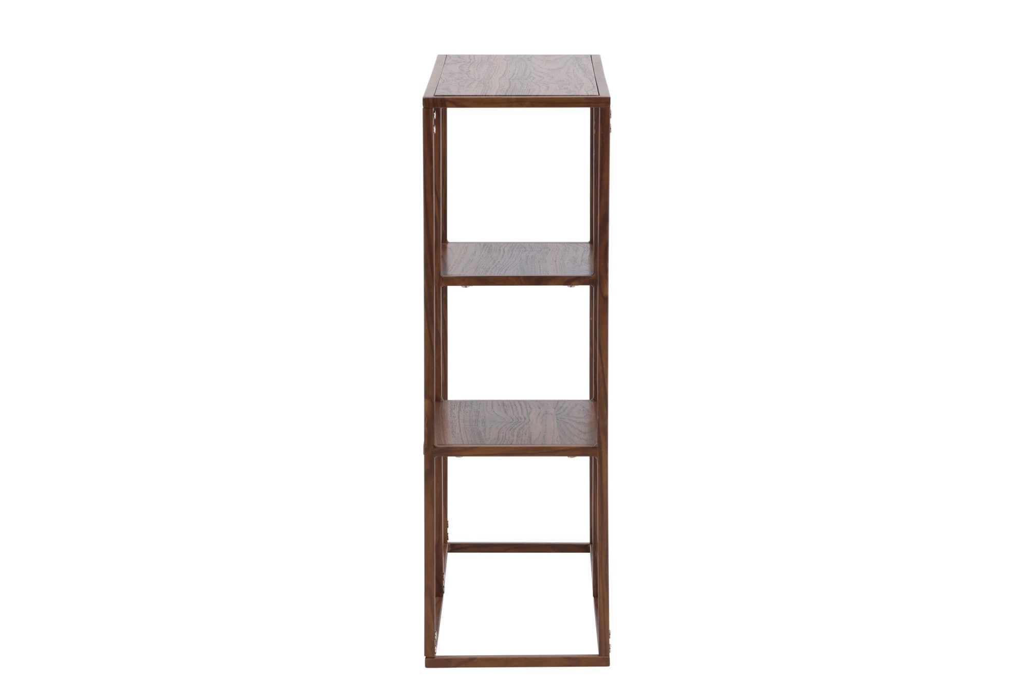 Venture Home Étagère à livres »Staal, Bücherregal in warmer Walnussoptik, Stahlrahmen, Höhe 81 cm« Étagère indépendante, film 3D, élancée, sophistiquée, moderne