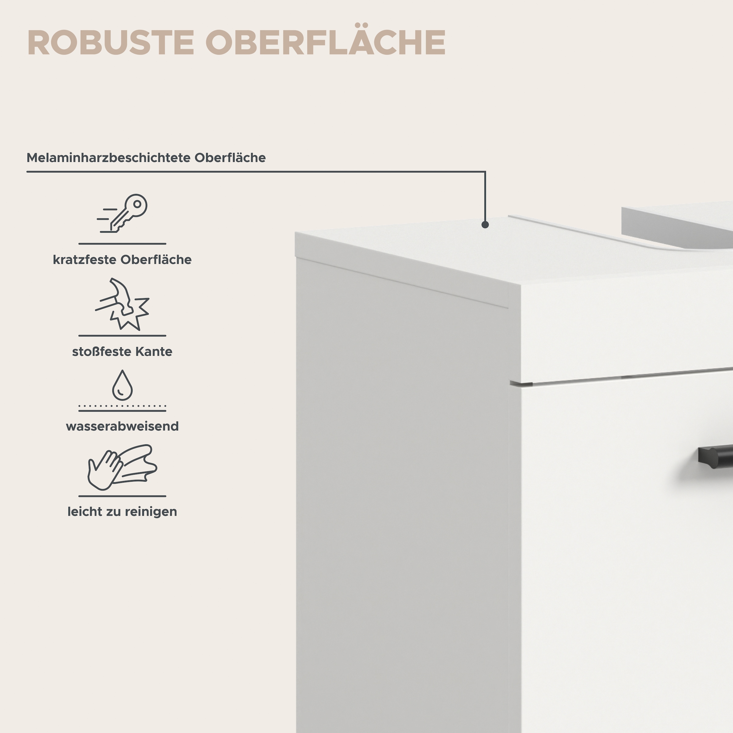 welltime Ensemble de meubles de salle de bain »AVON, Breite 40 cm, 2-teilige moderne Badkombination, auf Rollen« bestehend aus: Waschbeckenunterschrank & Spiegelschrank, 2 cuis tlg.