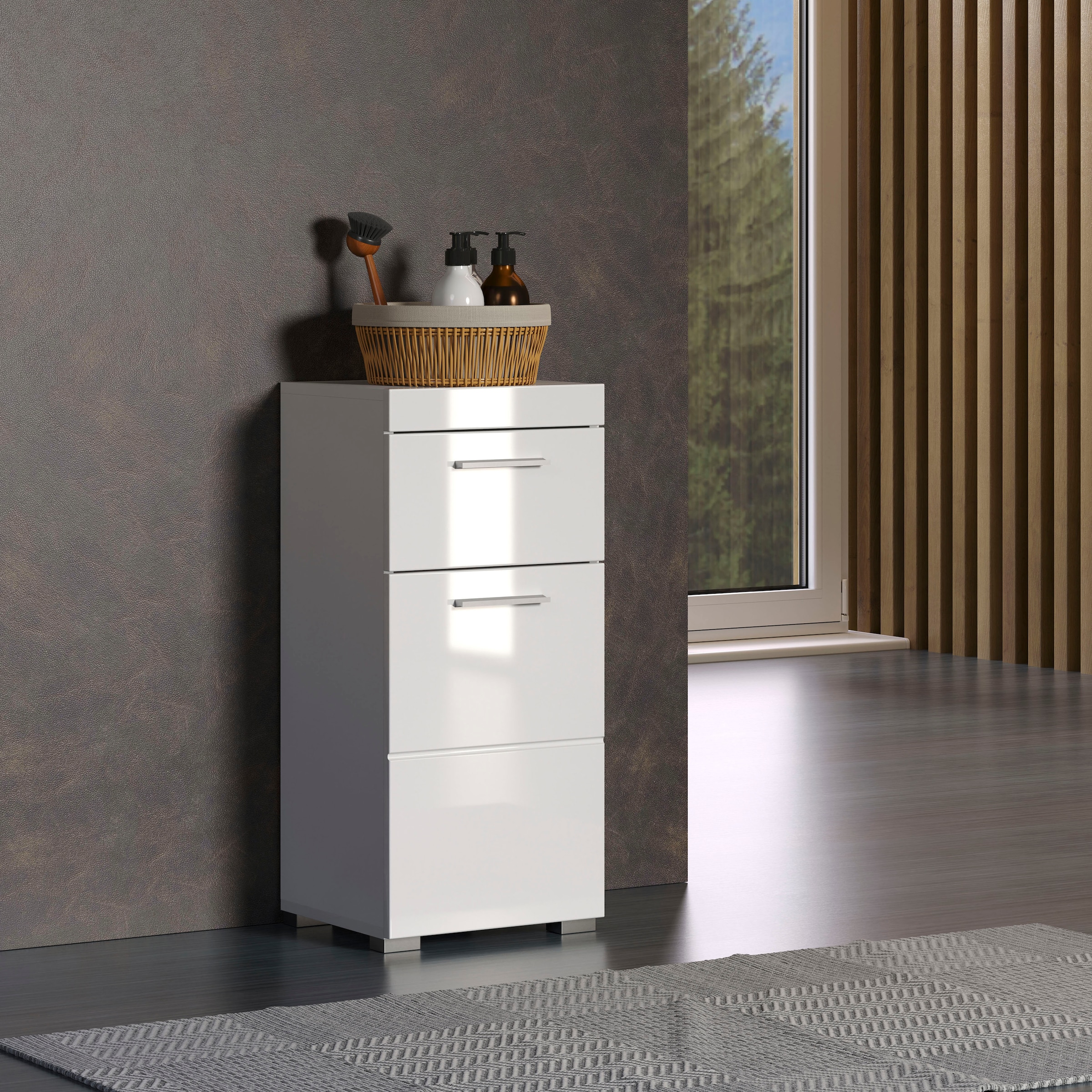 welltime Armoire basse »Avena« Badezimmerkommode mit 1 Schublade und 1 Tür - (B/T/H) 37/31/79 cm
