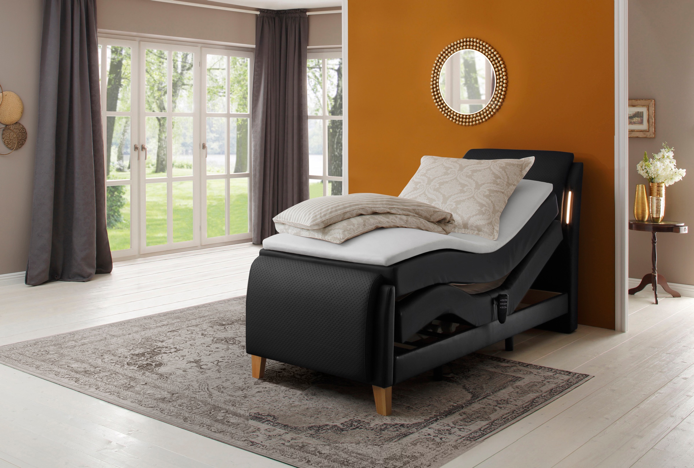 Home affaire Lit boxspring »Messina2« confort allongé réglable électriquement